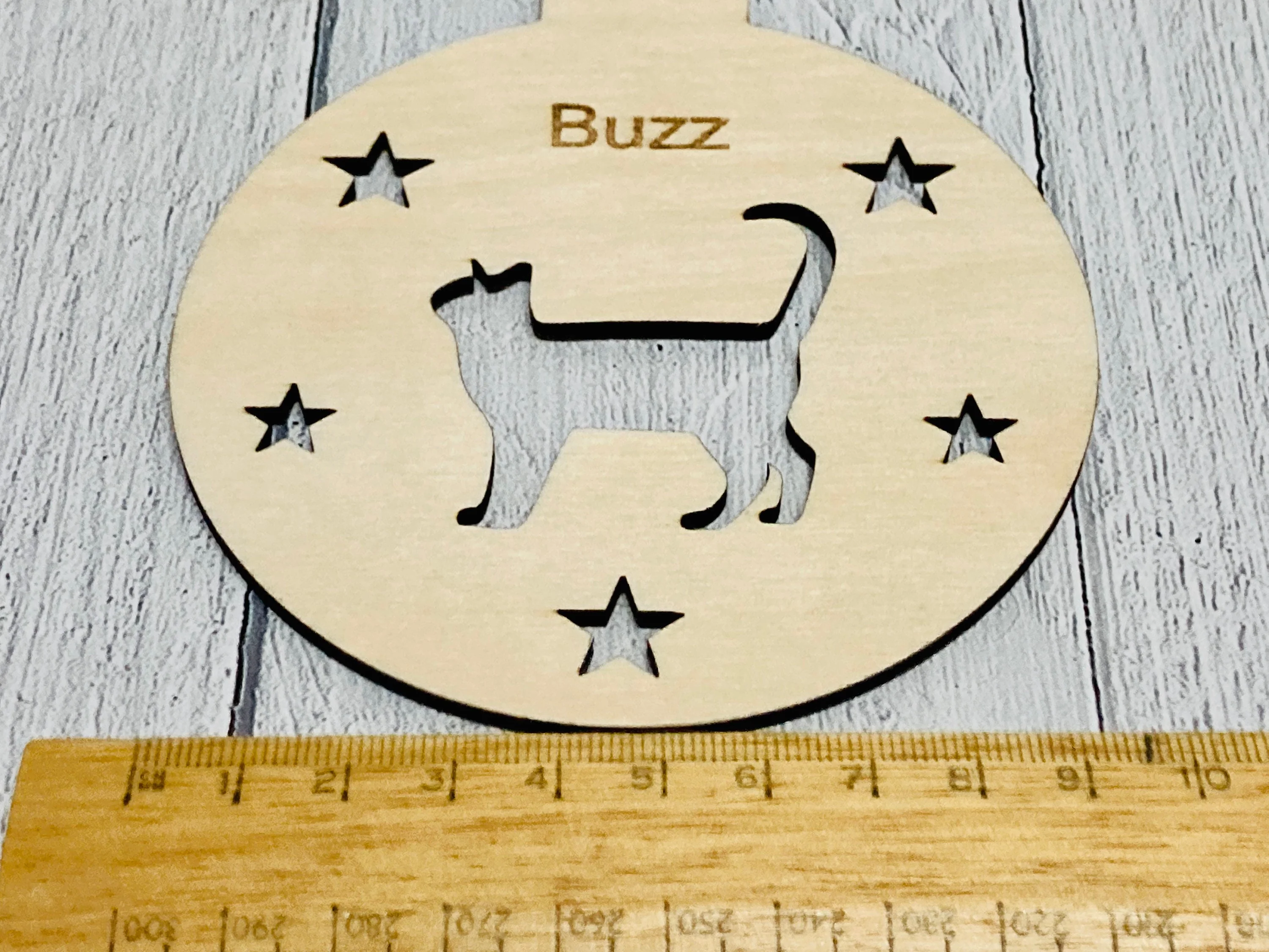 Personalised Cat Bauble | Custom Christmas Decoration | Wooden Cat Gift - Image 4