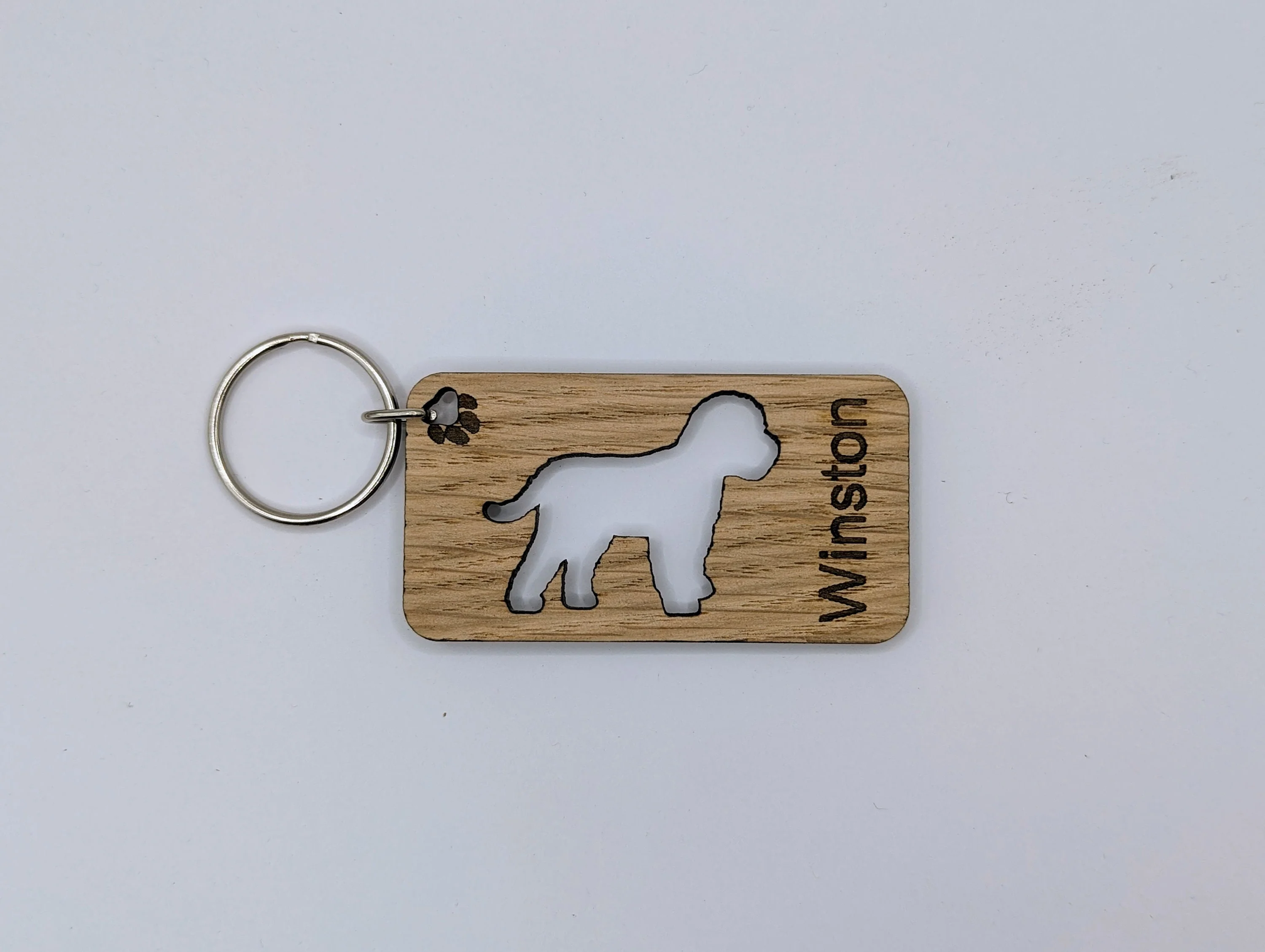 Personalised Cavapoo Wooden Keyring | Oak Dog Keychain | Gift For Cavapoo Parent | Doggy Key Tag Gift - Image 3