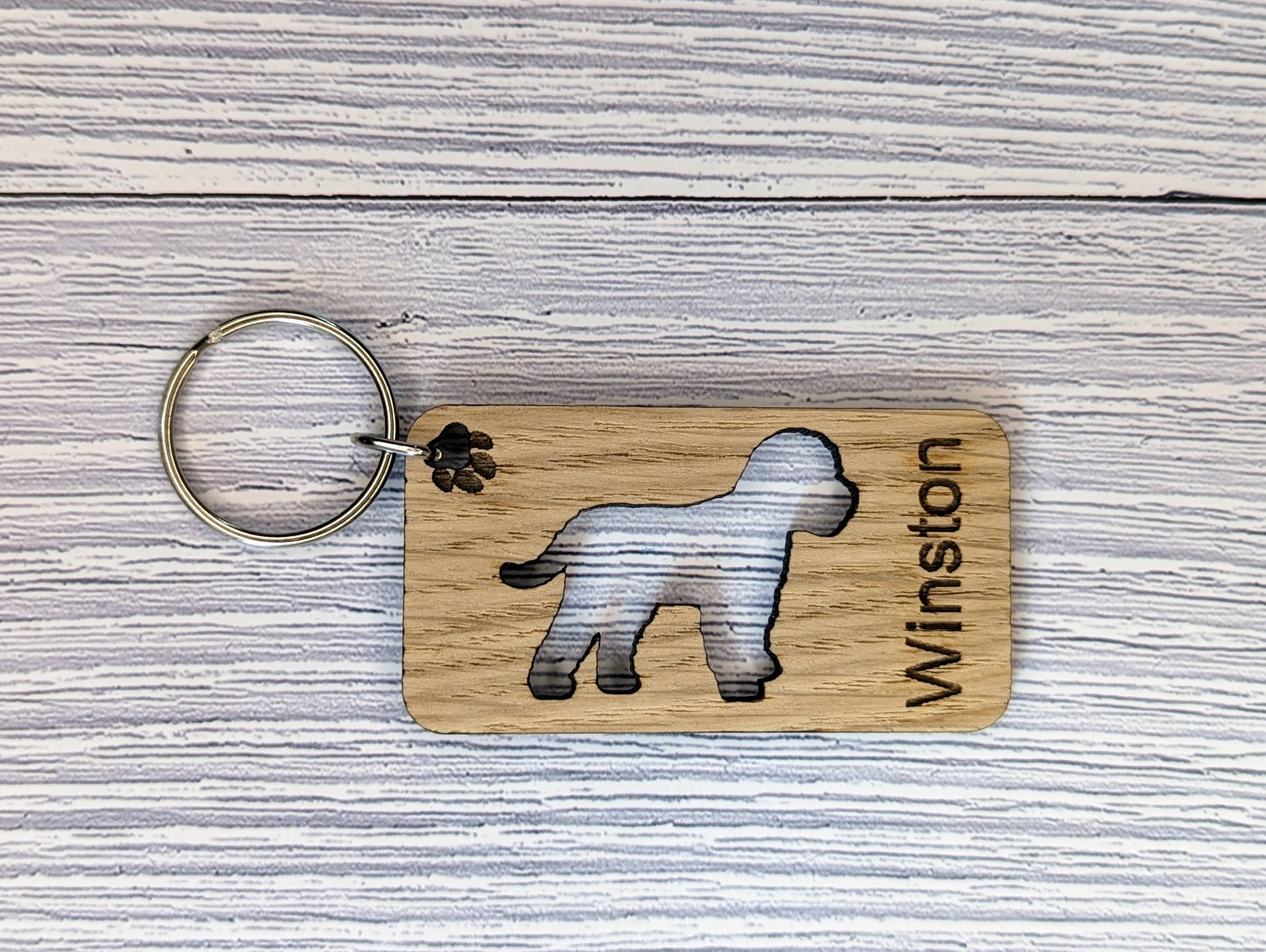 Personalised Cavapoo Wooden Keyring | Oak Dog Keychain | Gift For Cavapoo Parent | Doggy Key Tag Gift - Image 5