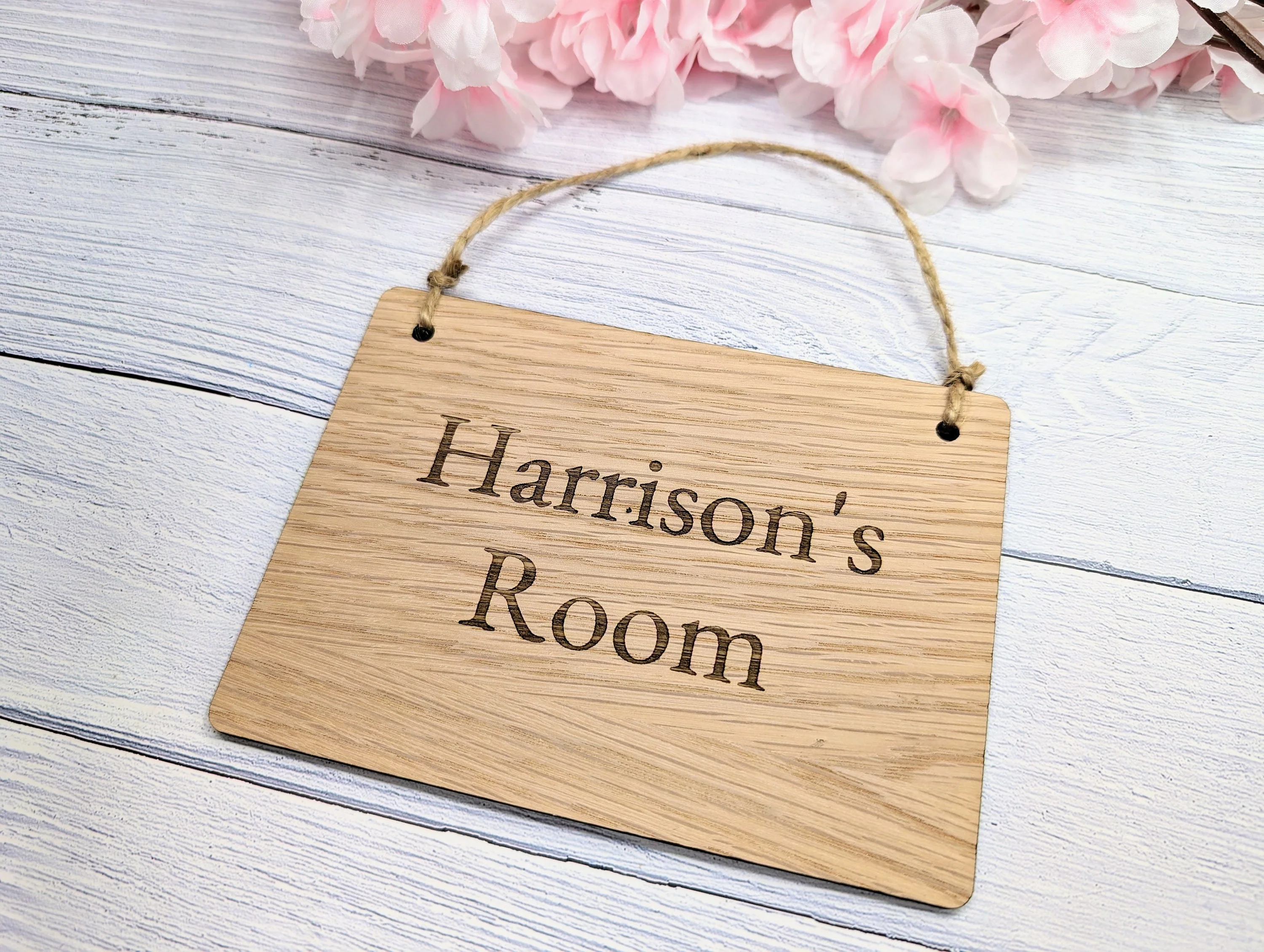 Personalised Children's Room Door Sign - Custom Name Oak Veneer Sign - Image 2