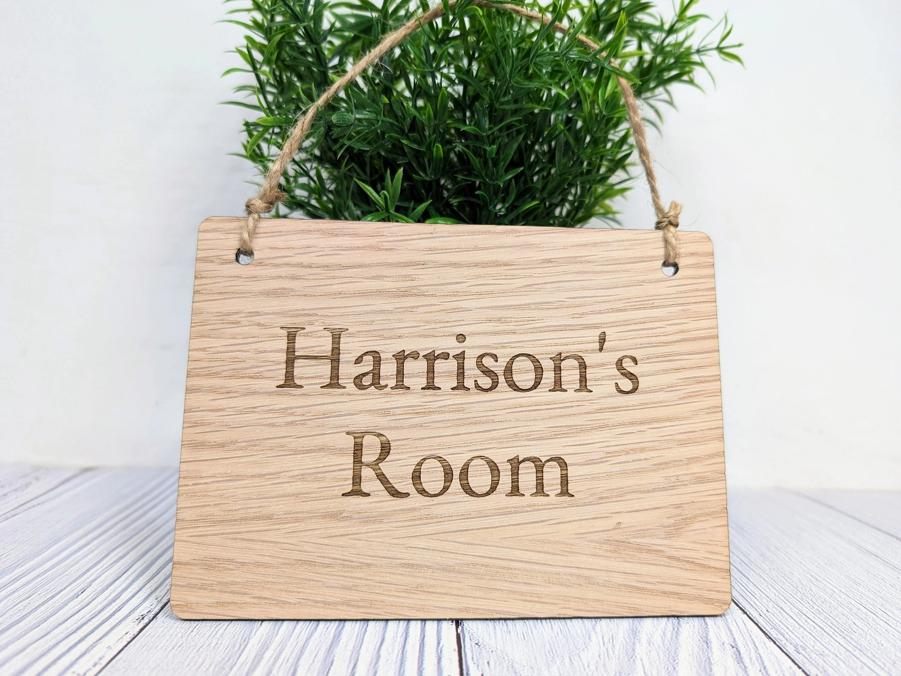 Personalised Children's Room Door Sign - Custom Name Oak Veneer Sign - Image 3
