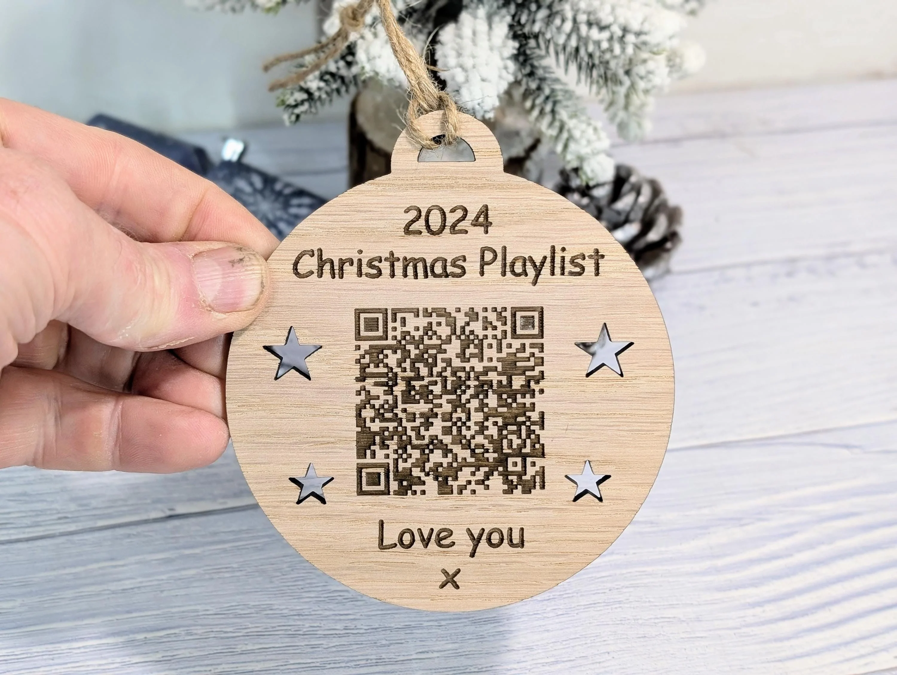 Personalised Christmas Playlist Bauble - Engraved QR Code Gift, Custom Music Ornament for Spotify, Apple Music & More - Image 3