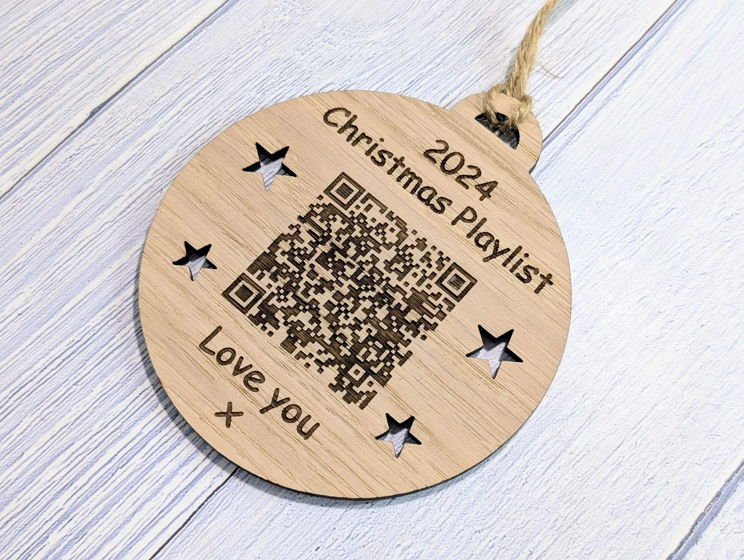 Personalised Christmas Playlist Bauble - Engraved QR Code Gift, Custom Music Ornament for Spotify, Apple Music & More - Image 6