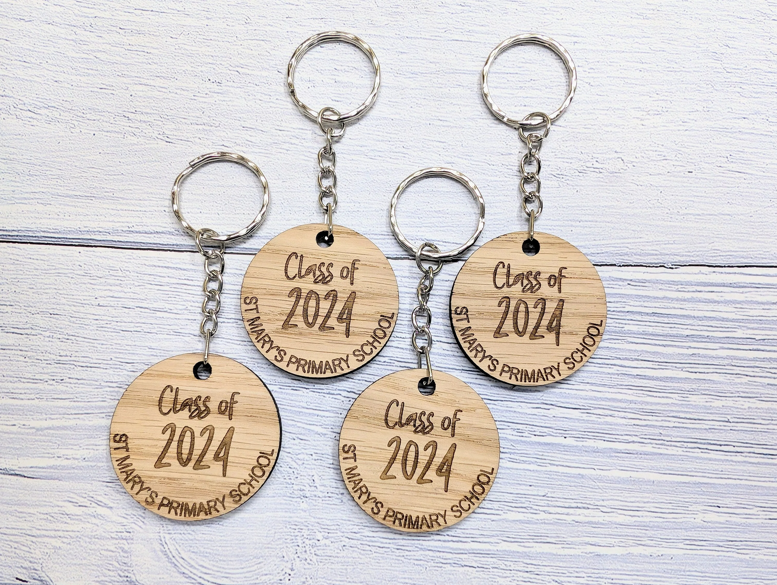Personalised "Class of" Student Keyrings, School Name, Oak School Key Chains, Students Gifts | Gifts from Teacher, End of Term, End-of-Year - Image 2