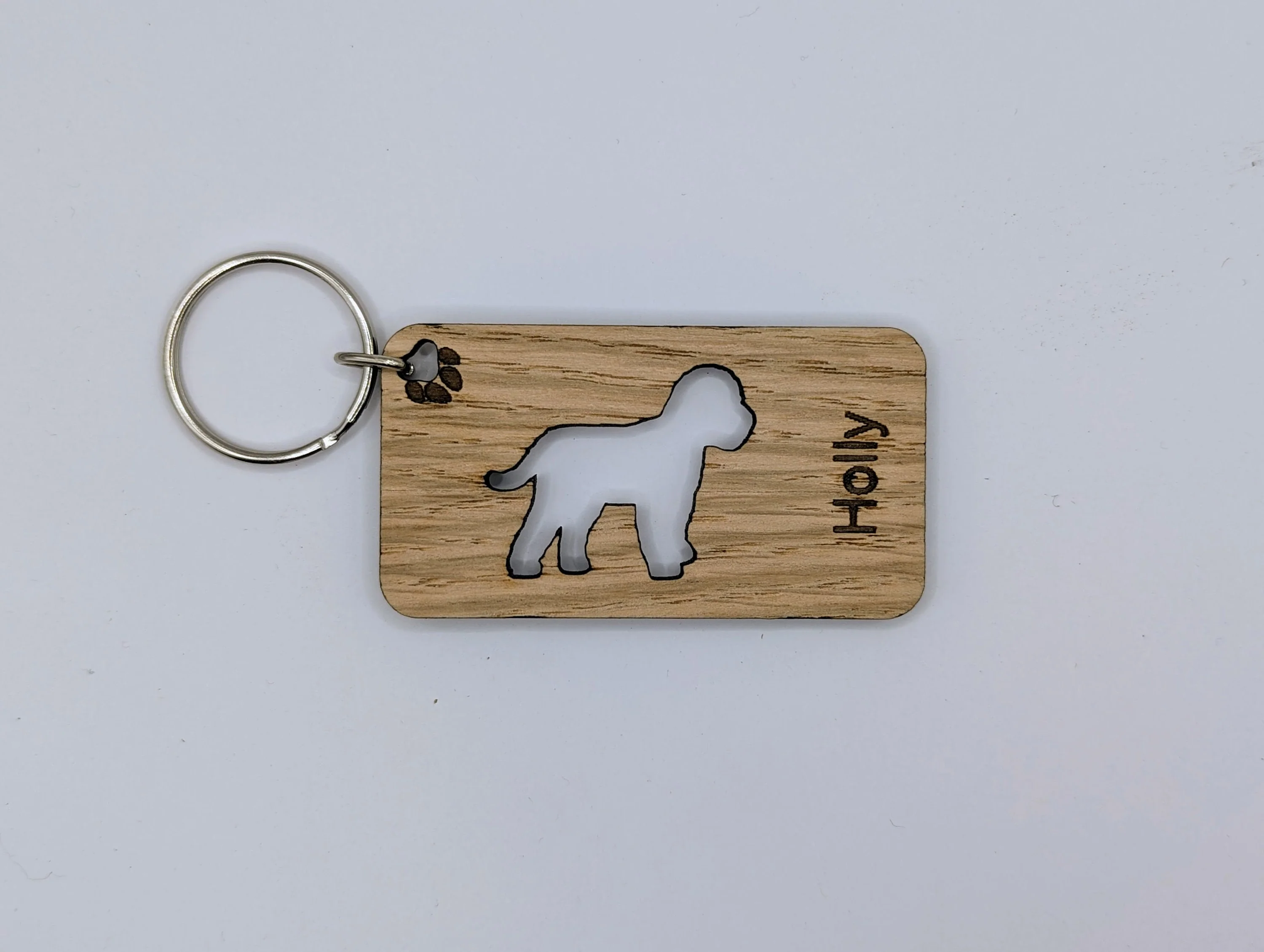 Personalised Cockapoo Wooden Keyring | Oak Dog Keychain | Gift For Cockapoo Parent | Doggy Key Tag Gift - Image 4