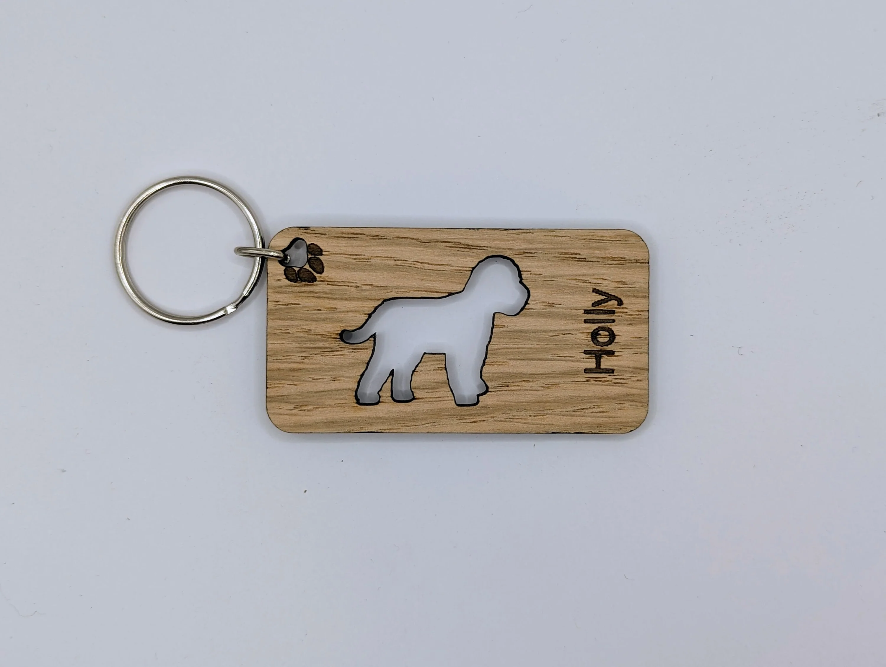 Personalised Cockapoo Wooden Keyring | Oak Dog Keychain | Gift For Cockapoo Parent | Doggy Key Tag Gift - Image 6