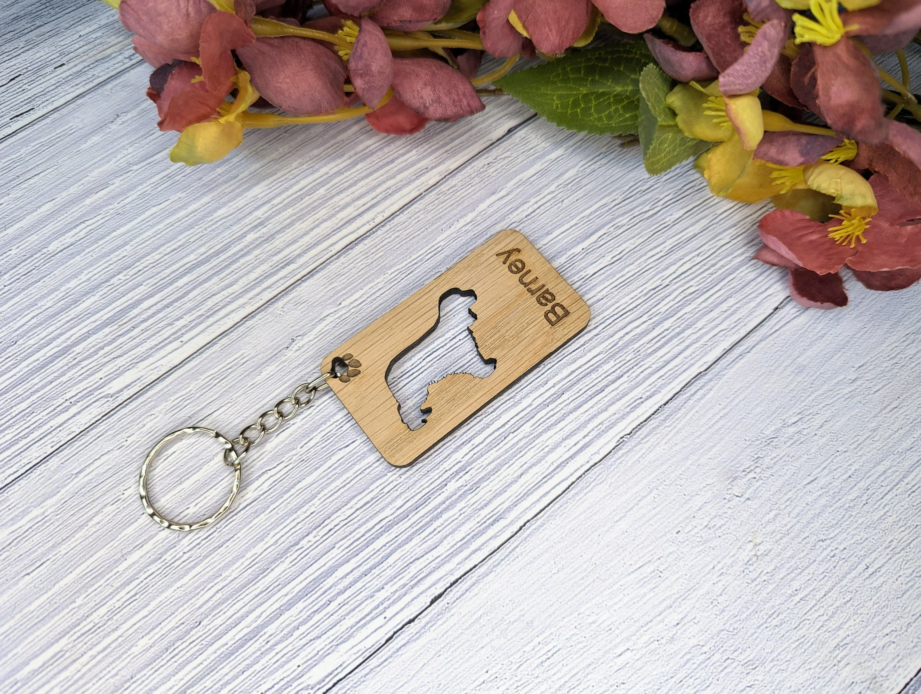 Personalised Cocker Spaniel Wooden Keyring | Oak Dog Keychain | Gift For Cocker Spaniel Parent | Doggy Key Tag Gift - Image 2