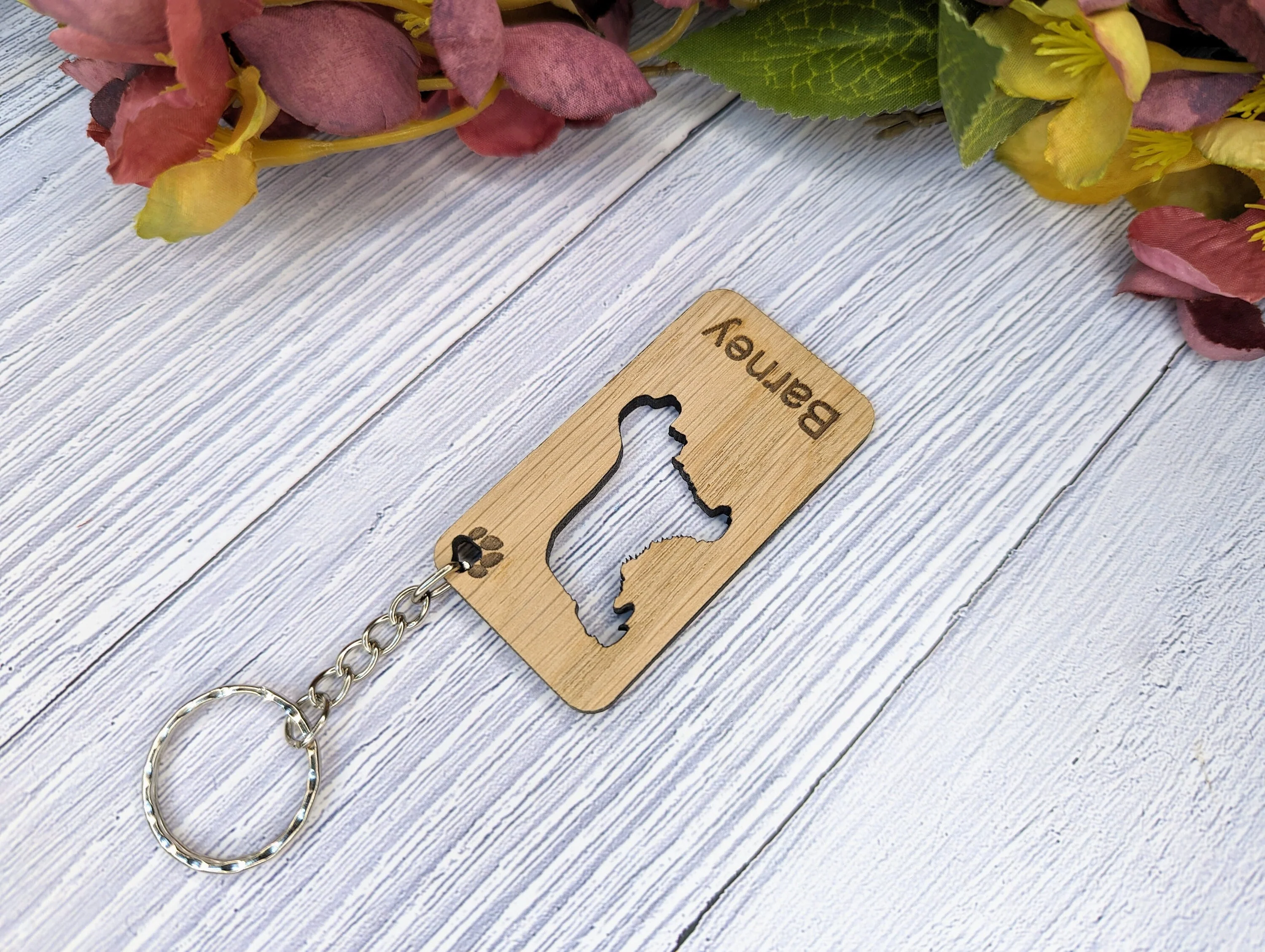 Personalised Cocker Spaniel Wooden Keyring | Oak Dog Keychain | Gift For Cocker Spaniel Parent | Doggy Key Tag Gift - Image 4