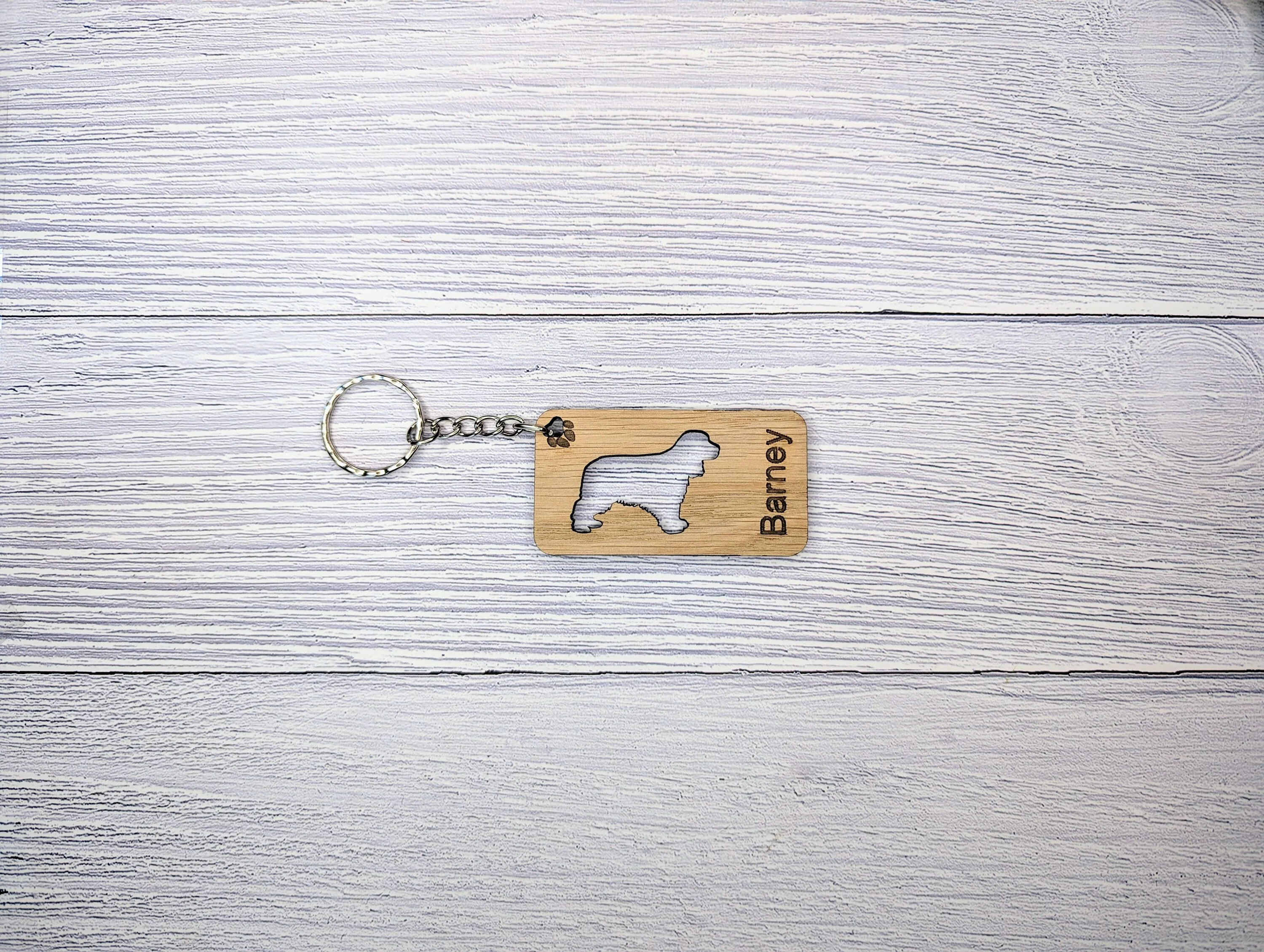 Personalised Cocker Spaniel Wooden Keyring | Oak Dog Keychain | Gift For Cocker Spaniel Parent | Doggy Key Tag Gift - Image 5