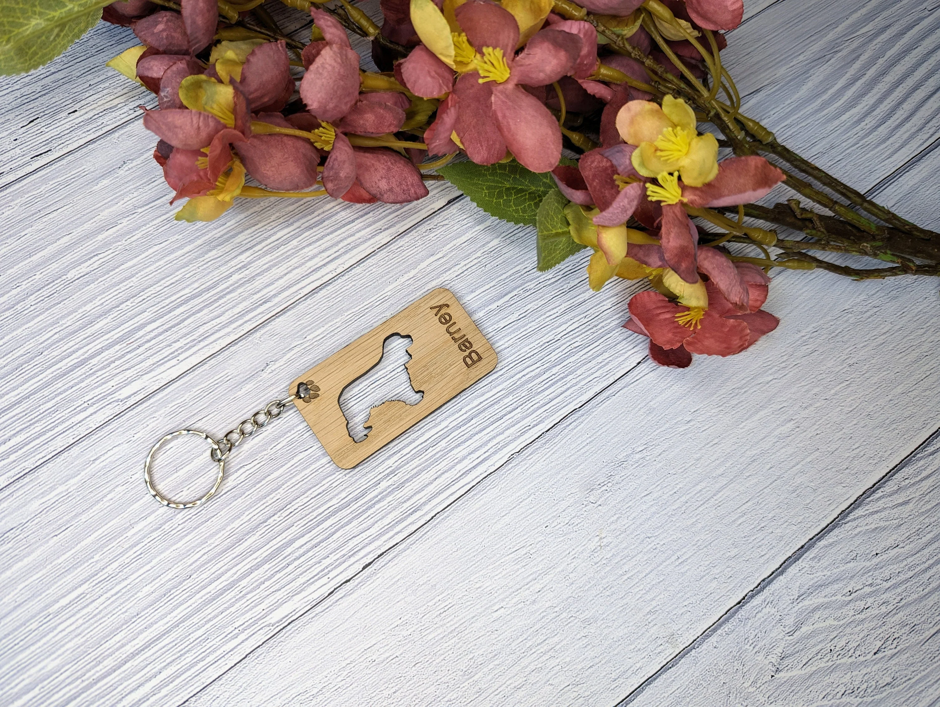 Personalised Cocker Spaniel Wooden Keyring | Oak Dog Keychain | Gift For Cocker Spaniel Parent | Doggy Key Tag Gift - Image 7