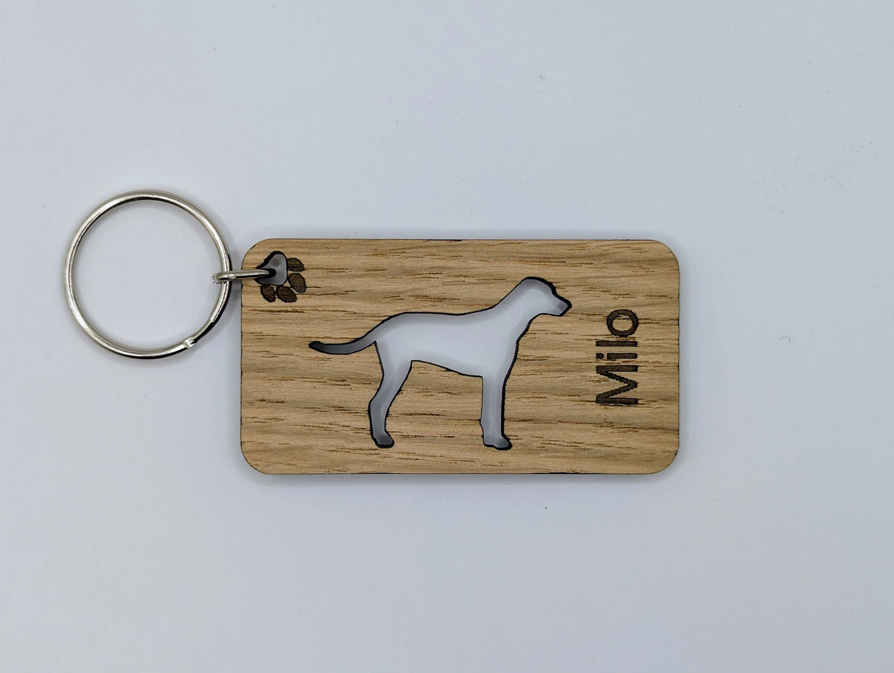 Personalised Dalmatian Wooden Keyring | Oak Dog Keychain | Gift For Dalmatian Parent | Doggy Key Tag Gift - Image 3