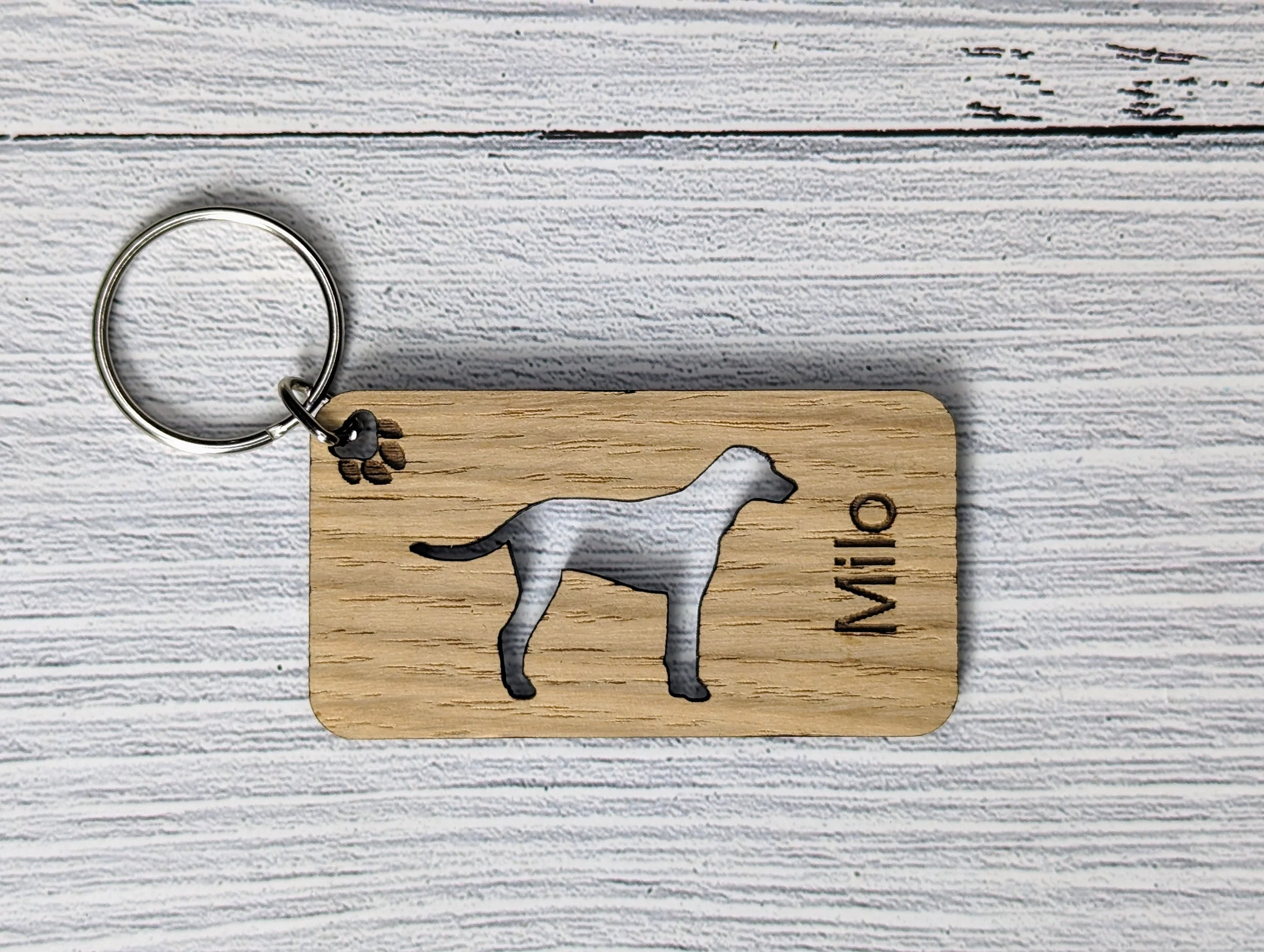 Personalised Dalmatian Wooden Keyring | Oak Dog Keychain | Gift For Dalmatian Parent | Doggy Key Tag Gift - Image 4