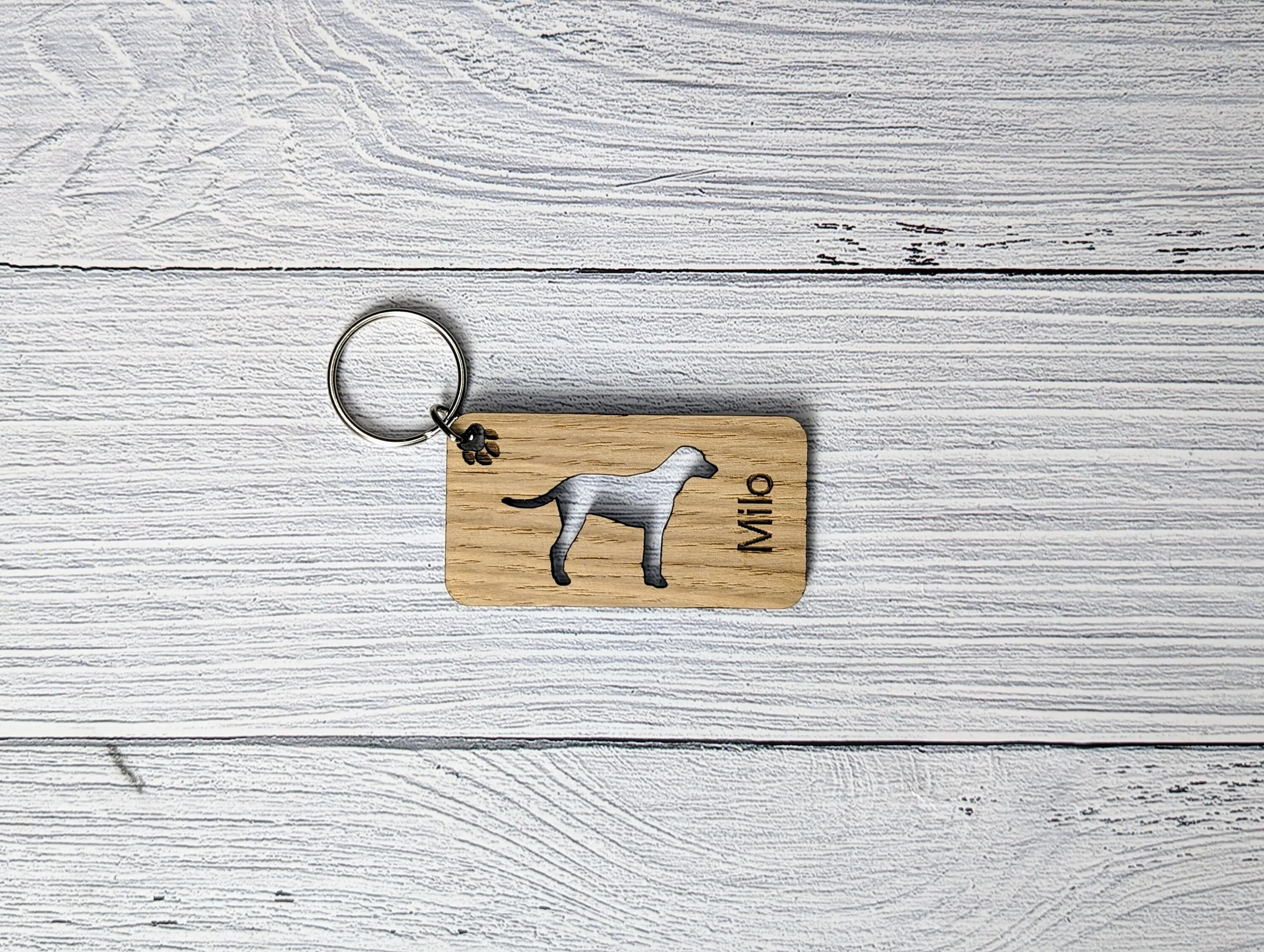 Personalised Dalmatian Wooden Keyring | Oak Dog Keychain | Gift For Dalmatian Parent | Doggy Key Tag Gift - Image 5