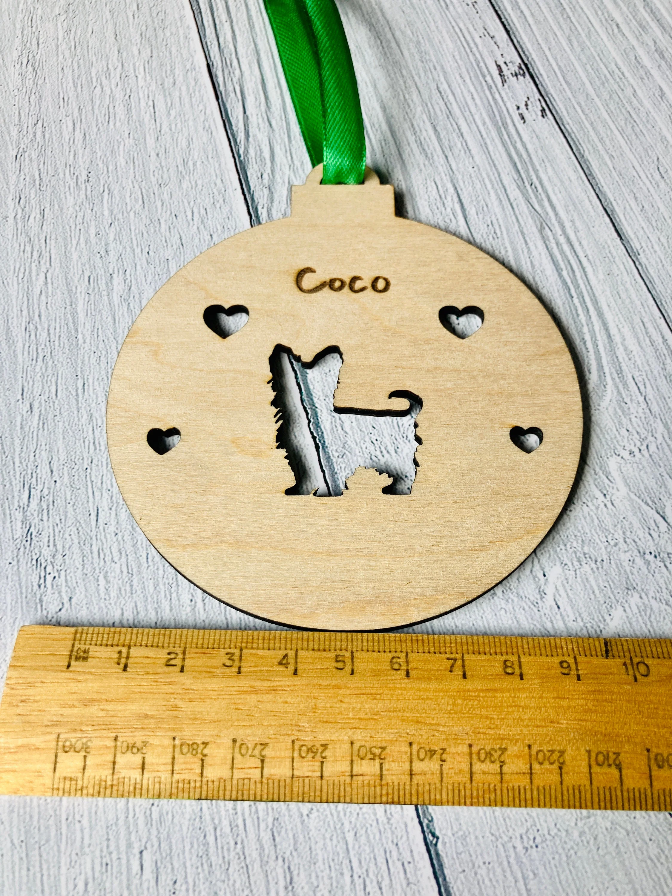 Personalised Dog Bauble | Custom Christmas Decoration | Wooden Pet gift - Image 4