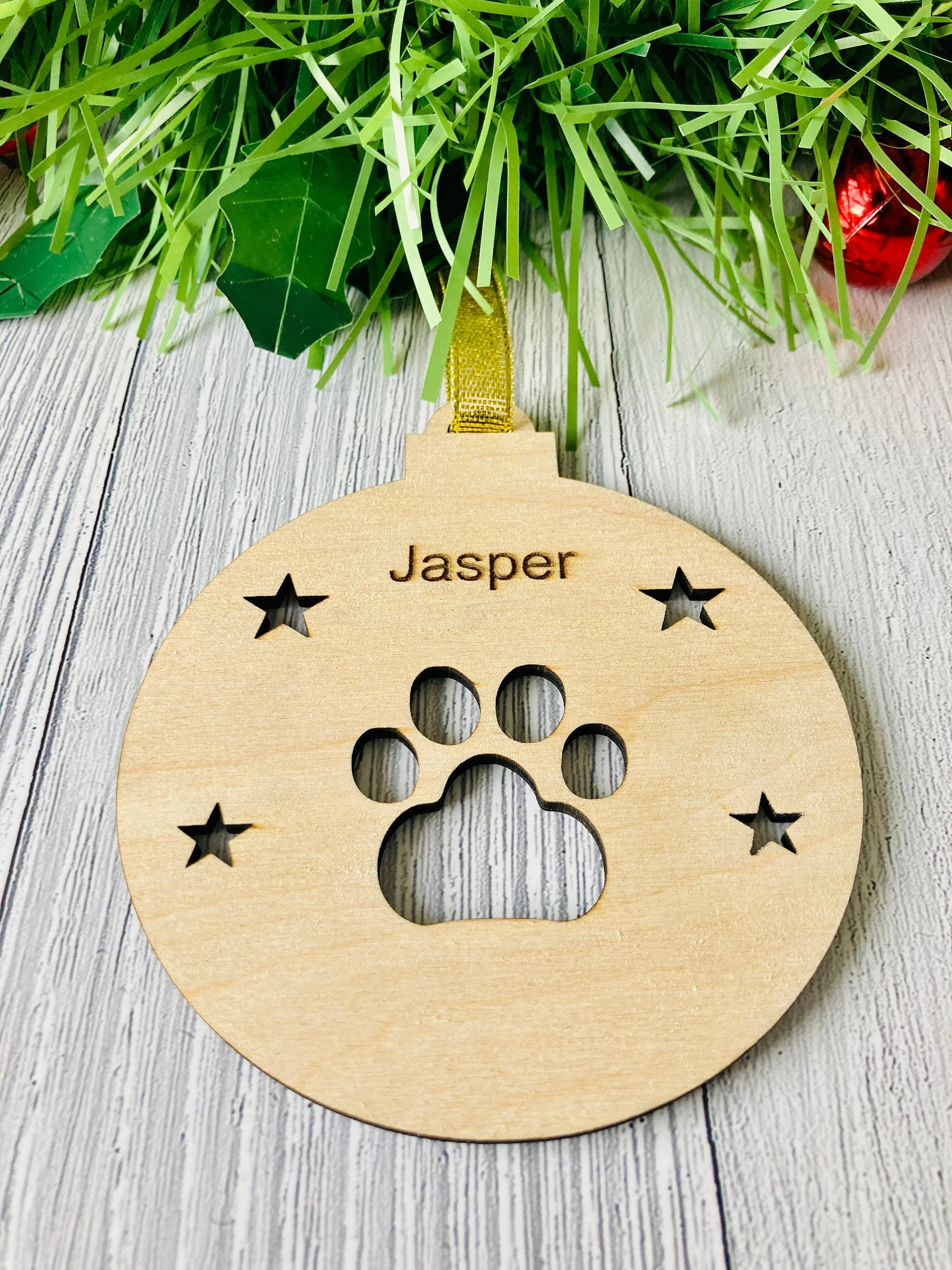 Personalised Dog Bauble | Custom Christmas Decoration | Wooden Pet gift - Image 5