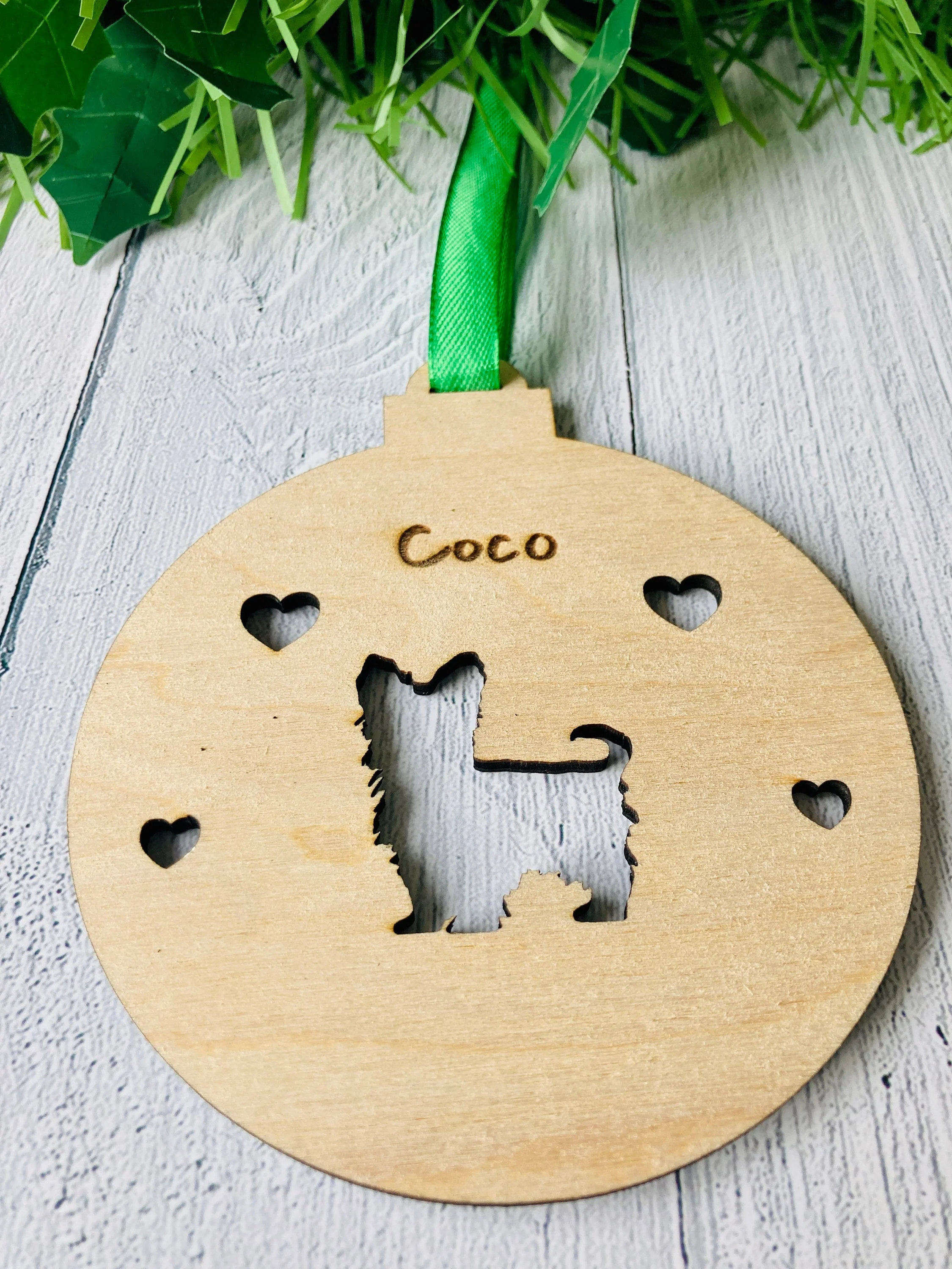 Personalised Dog Bauble | Custom Christmas Decoration | Wooden Pet gift - Image 6