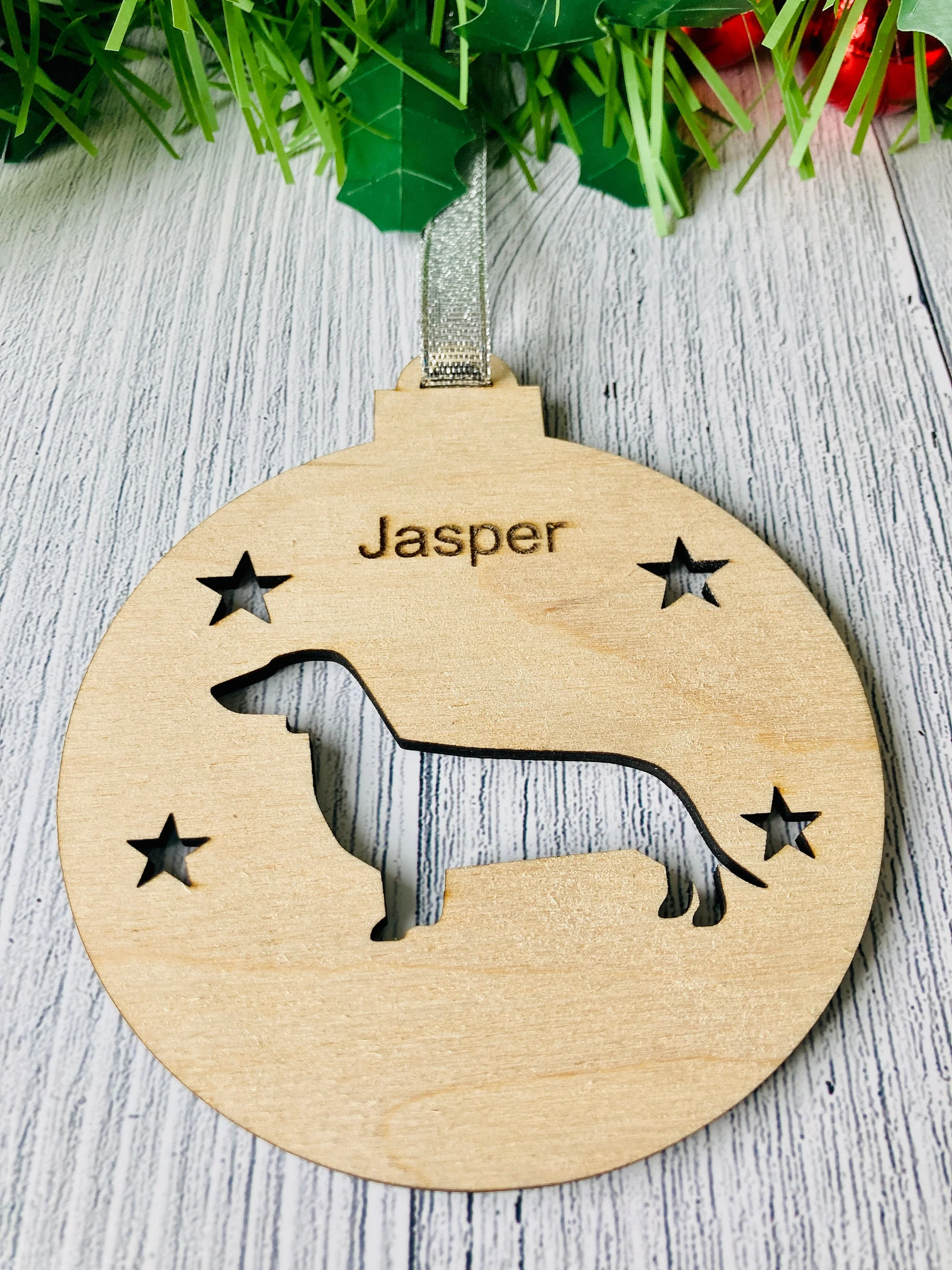 Personalised Dog Bauble | Custom Christmas Decoration | Wooden Pet gift - Image 7