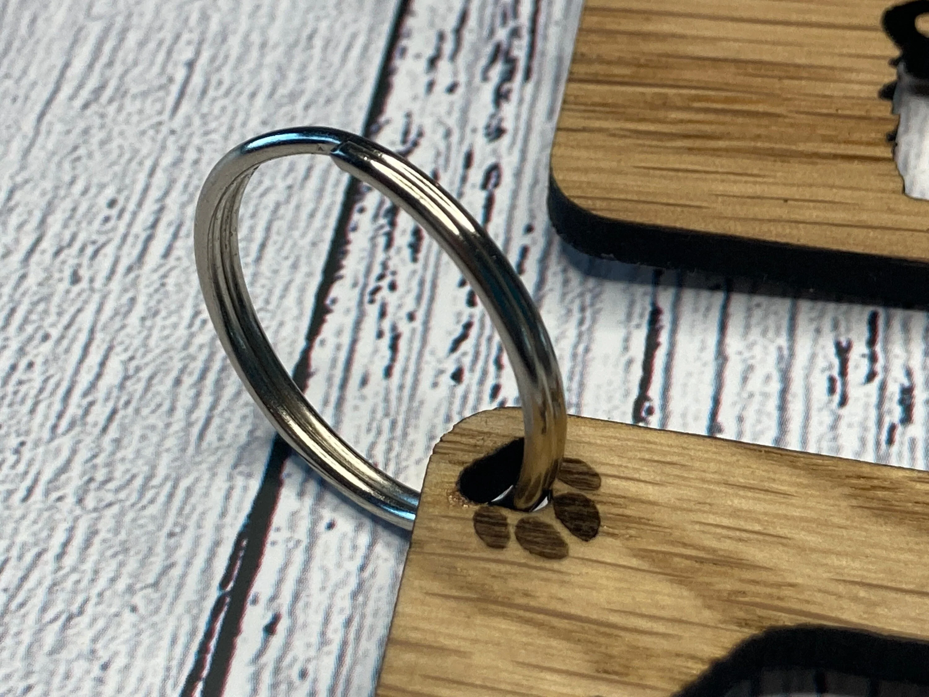 Personalised Dog Keyrings, Engraved Wooden Pet Keyring, Gift For Dog Owner, Oak - Image 7