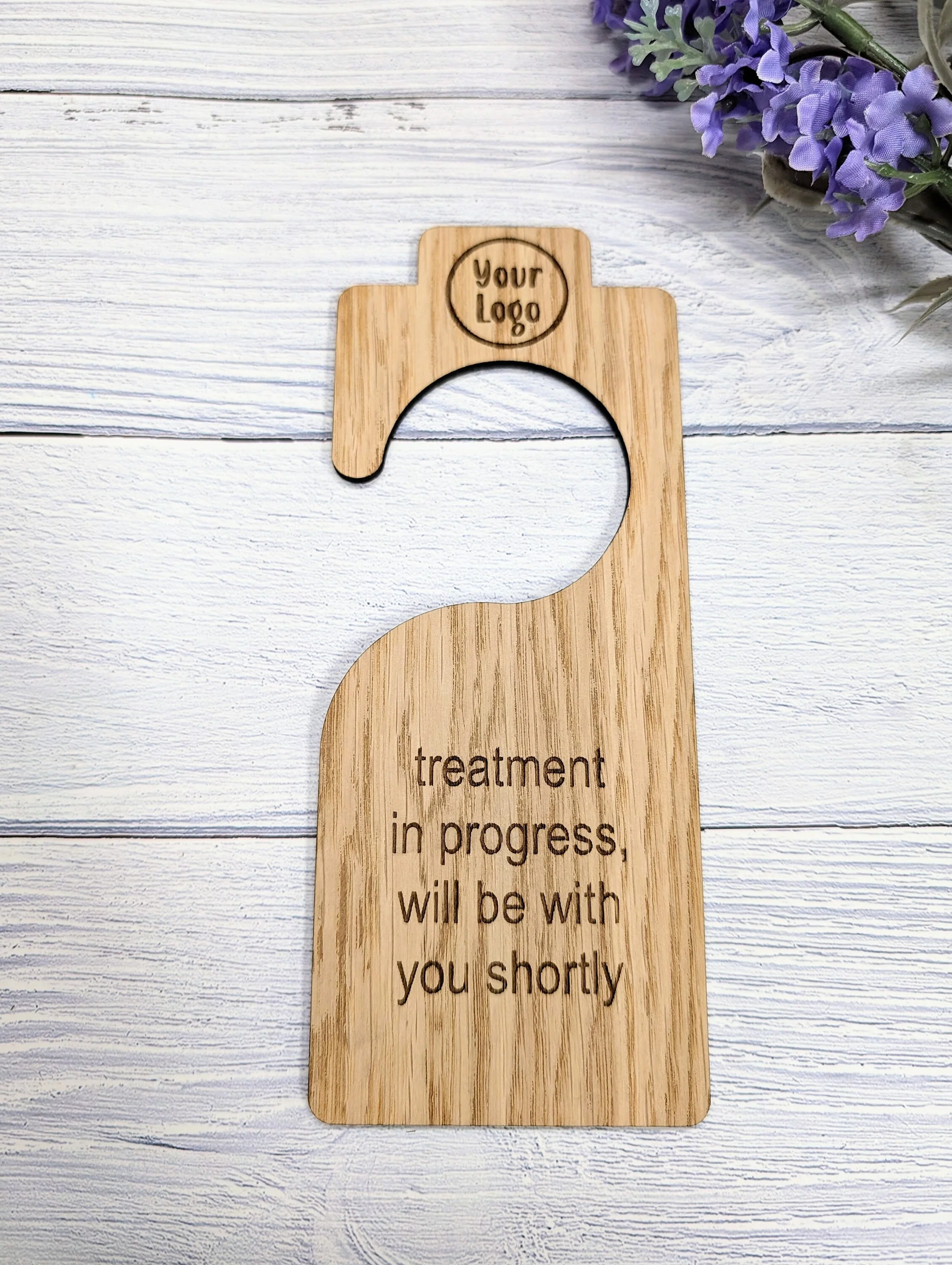 Personalised Double-Sided Door Hanger with Open Hook Design - Custom Messages & Logo Option - Ideal for Businesses and Homes - Image 2