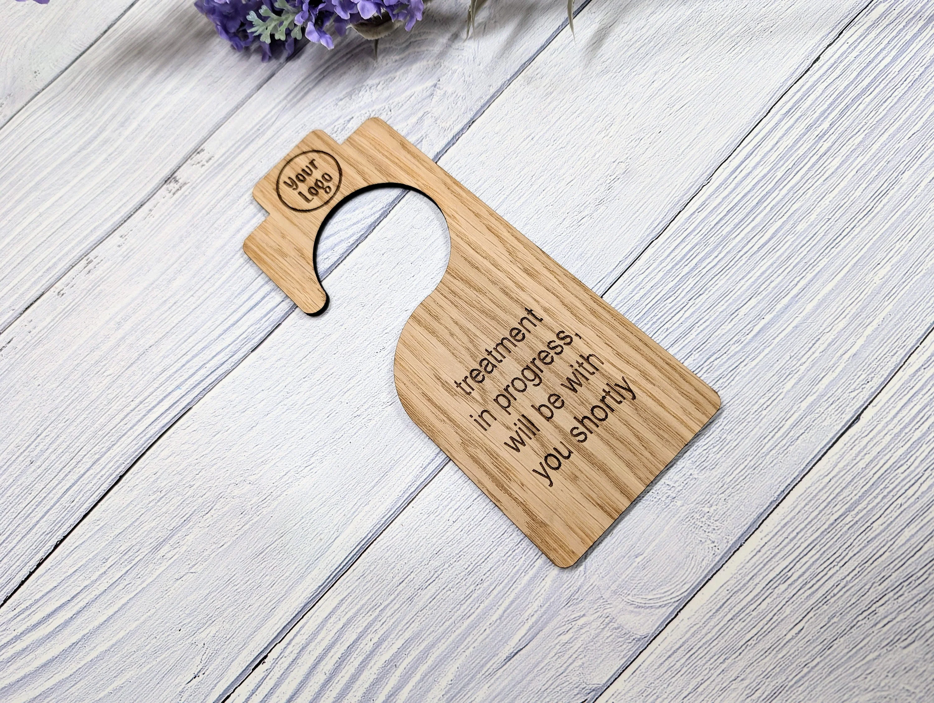 Personalised Double-Sided Door Hanger with Open Hook Design - Custom Messages & Logo Option - Ideal for Businesses and Homes - Image 4
