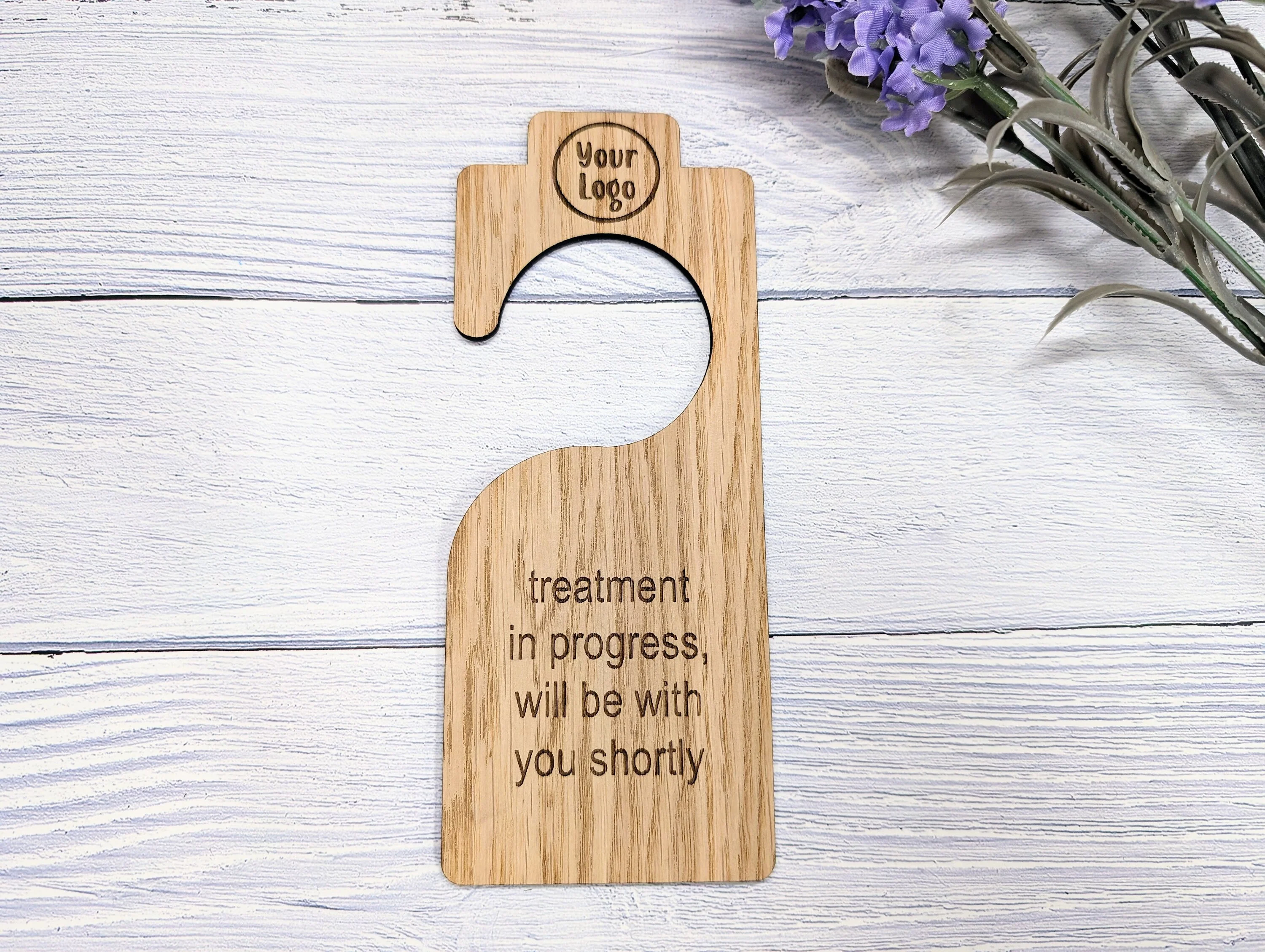 Personalised Double-Sided Door Hanger with Open Hook Design - Custom Messages & Logo Option - Ideal for Businesses and Homes - Image 6