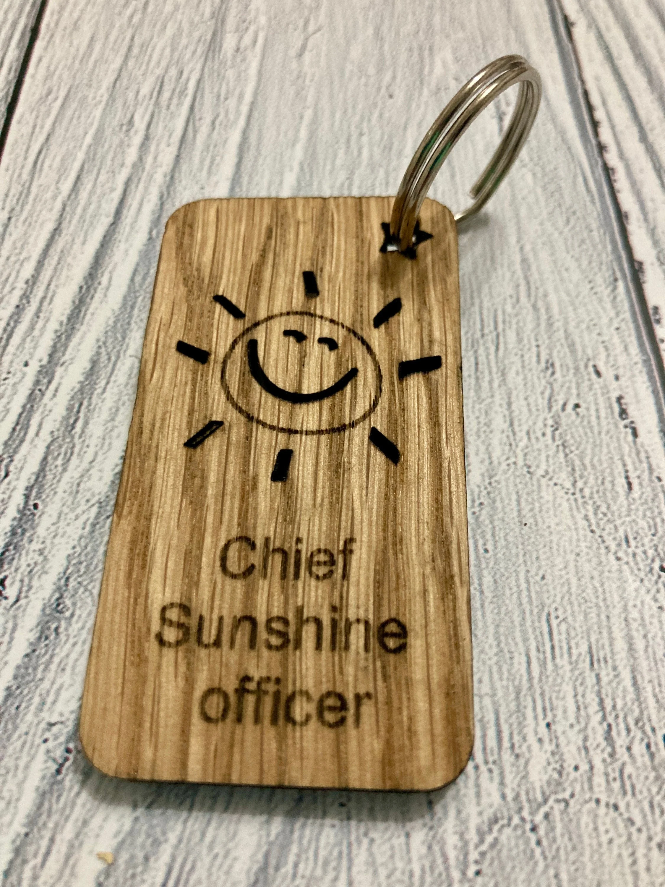 Personalised Employee Recognition Keyrings, Engraved Wooden Staff Appreciation Keyring, Oak - Image 6