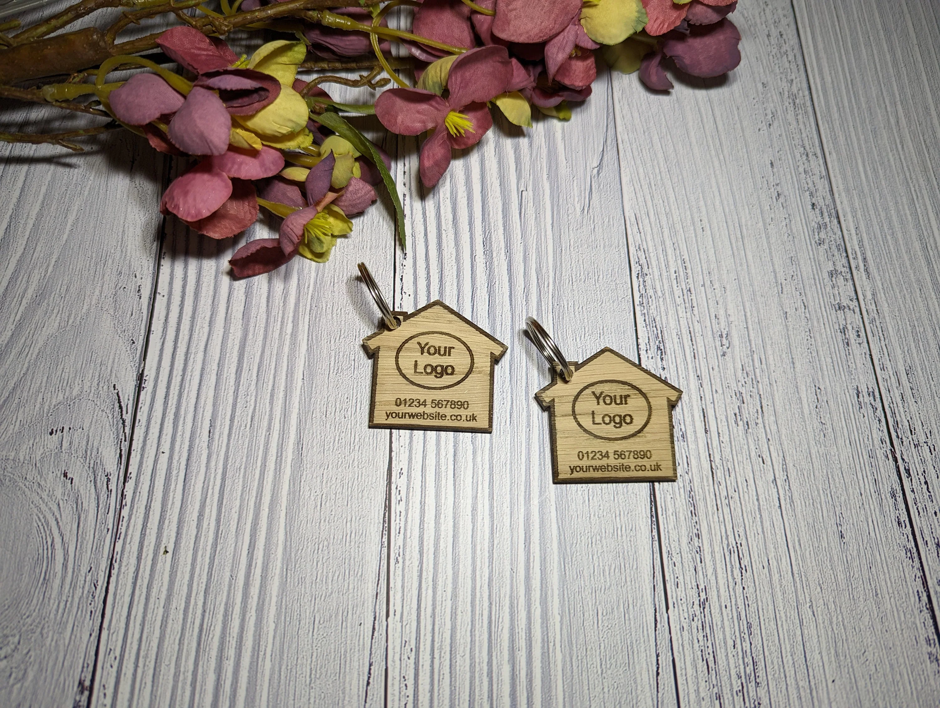 Personalised Estate Agent Keyrings - Logo Keyrings - Sustainable Wood - Business Keyring - Image 6