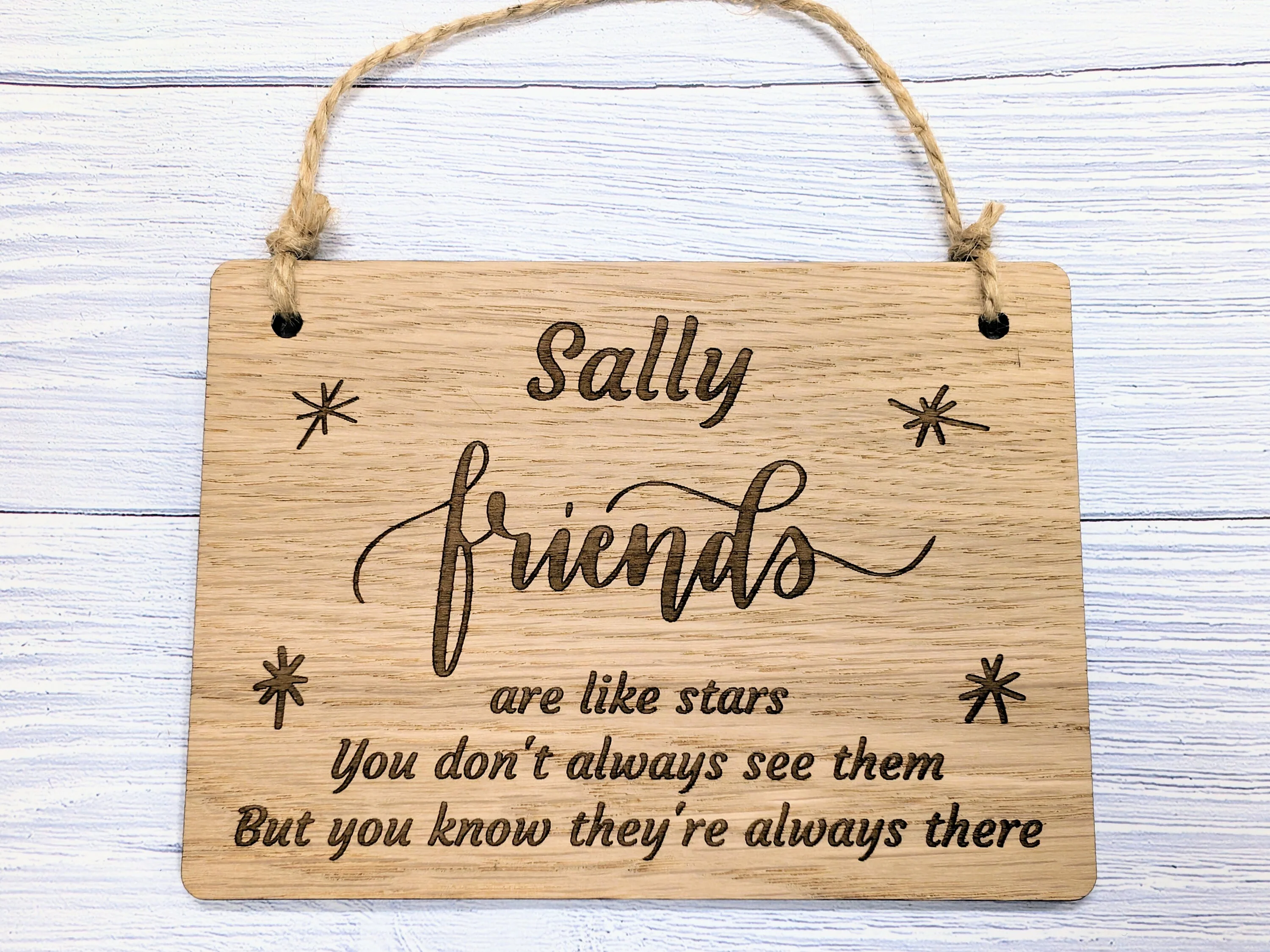Personalised Friendship Wooden Sign - "Friends Are Like Stars" - Custom Name Option - Perfect Gift for Best Friends - Image 3