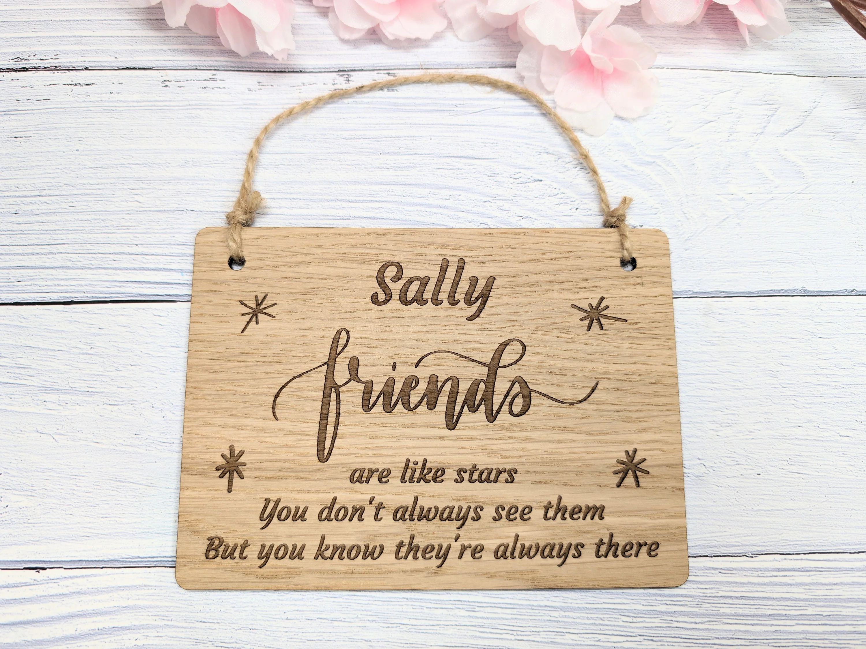 Personalised Friendship Wooden Sign - "Friends Are Like Stars" - Custom Name Option - Perfect Gift for Best Friends - Image 5