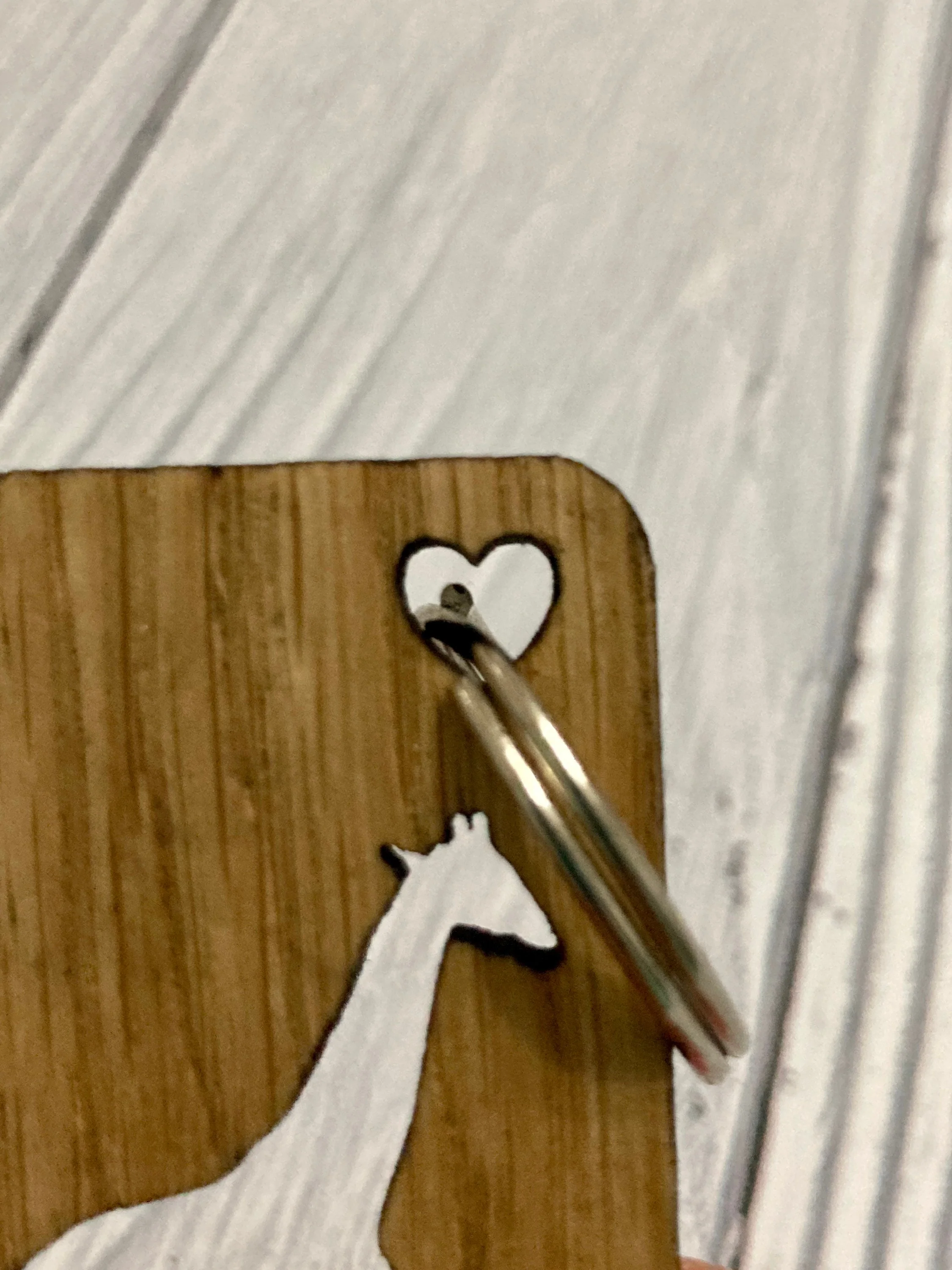 Personalised Giraffe Keyrings, Engraved Wooden Animal Keyring, Gift For Giraffe Lover, Oak - Image 3