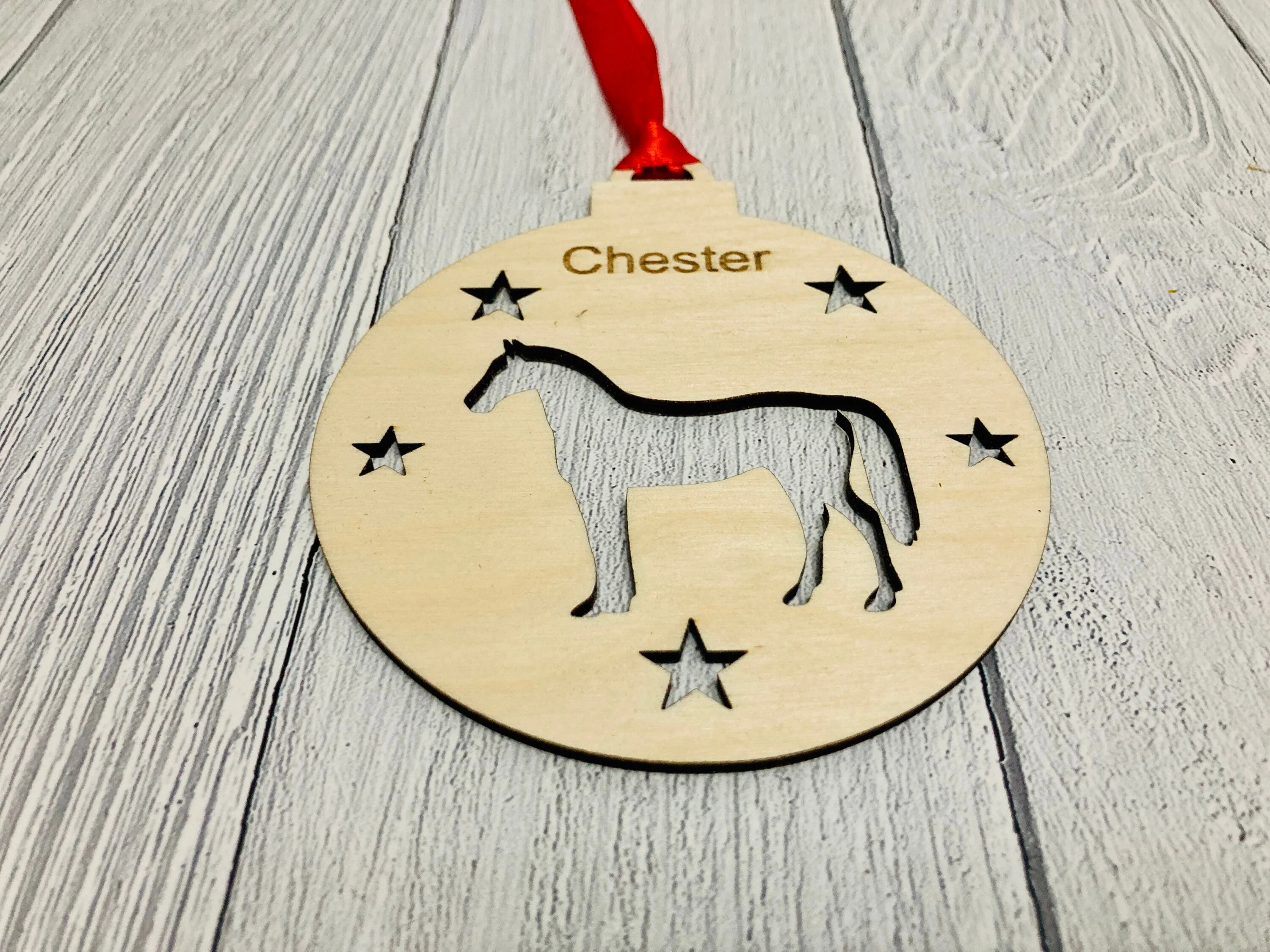 Personalised Horse Bauble | Custom Christmas Decoration | Wooden Pony Gift - Image 3