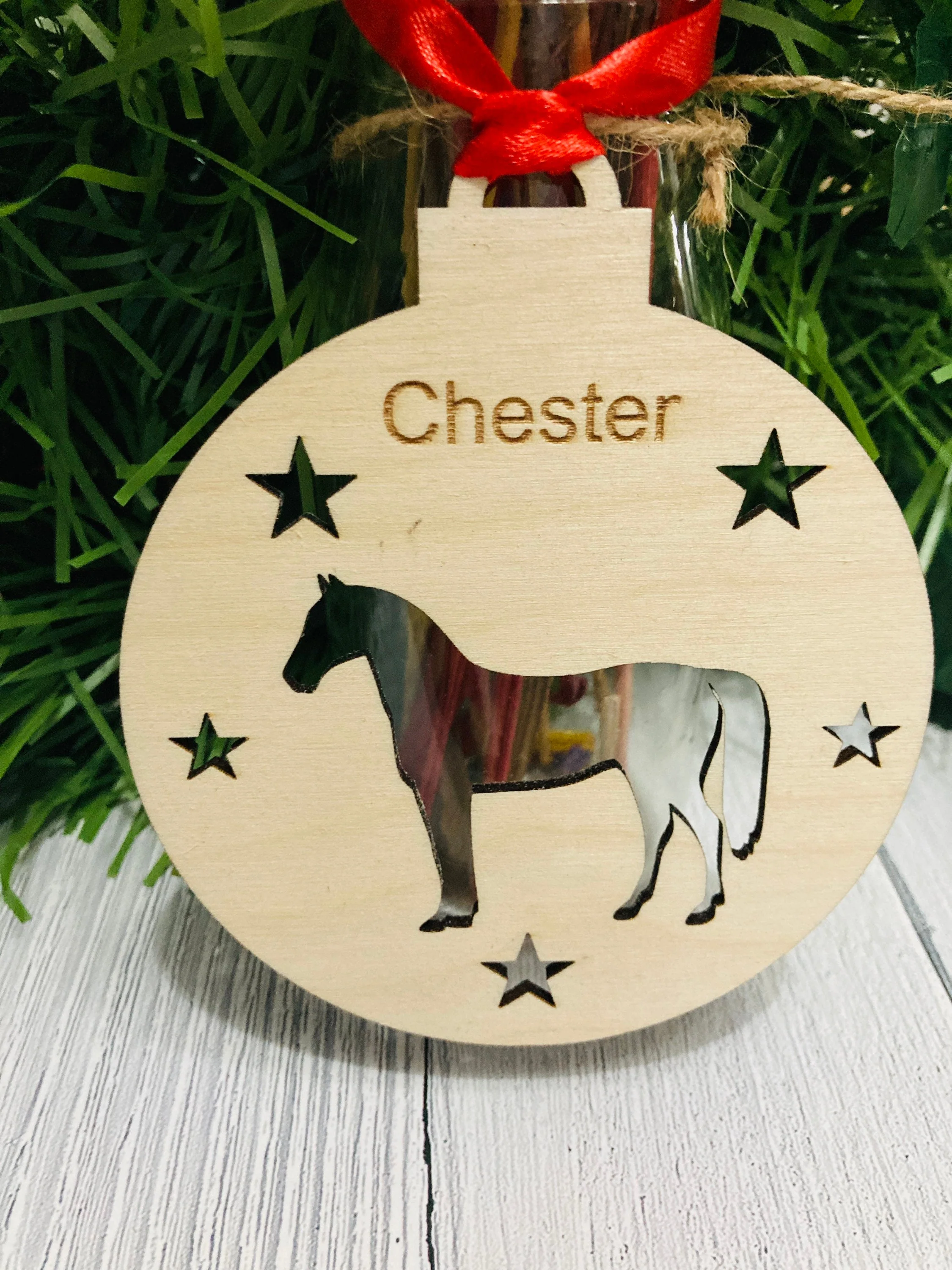 Personalised Horse Bauble | Custom Christmas Decoration | Wooden Pony Gift - Image 7