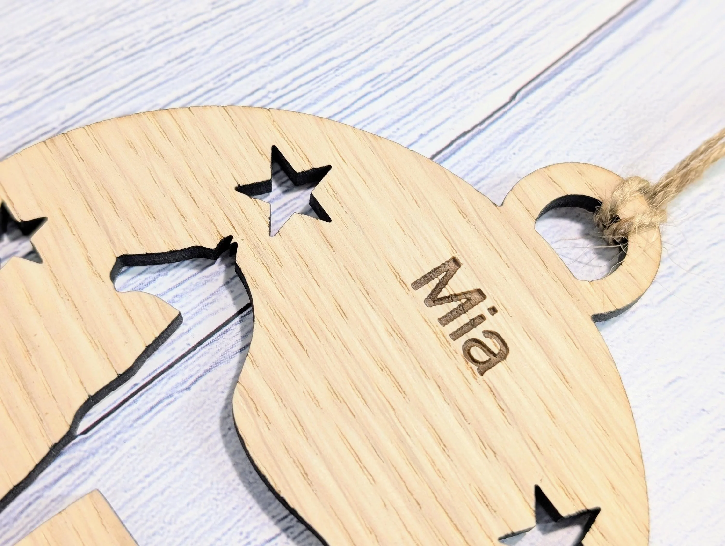 Personalised Horse Bauble - Custom Wooden Gift for Pony Lovers | Equine Christmas Bauble | Oak Veneered Xmas Decoration - Image 6