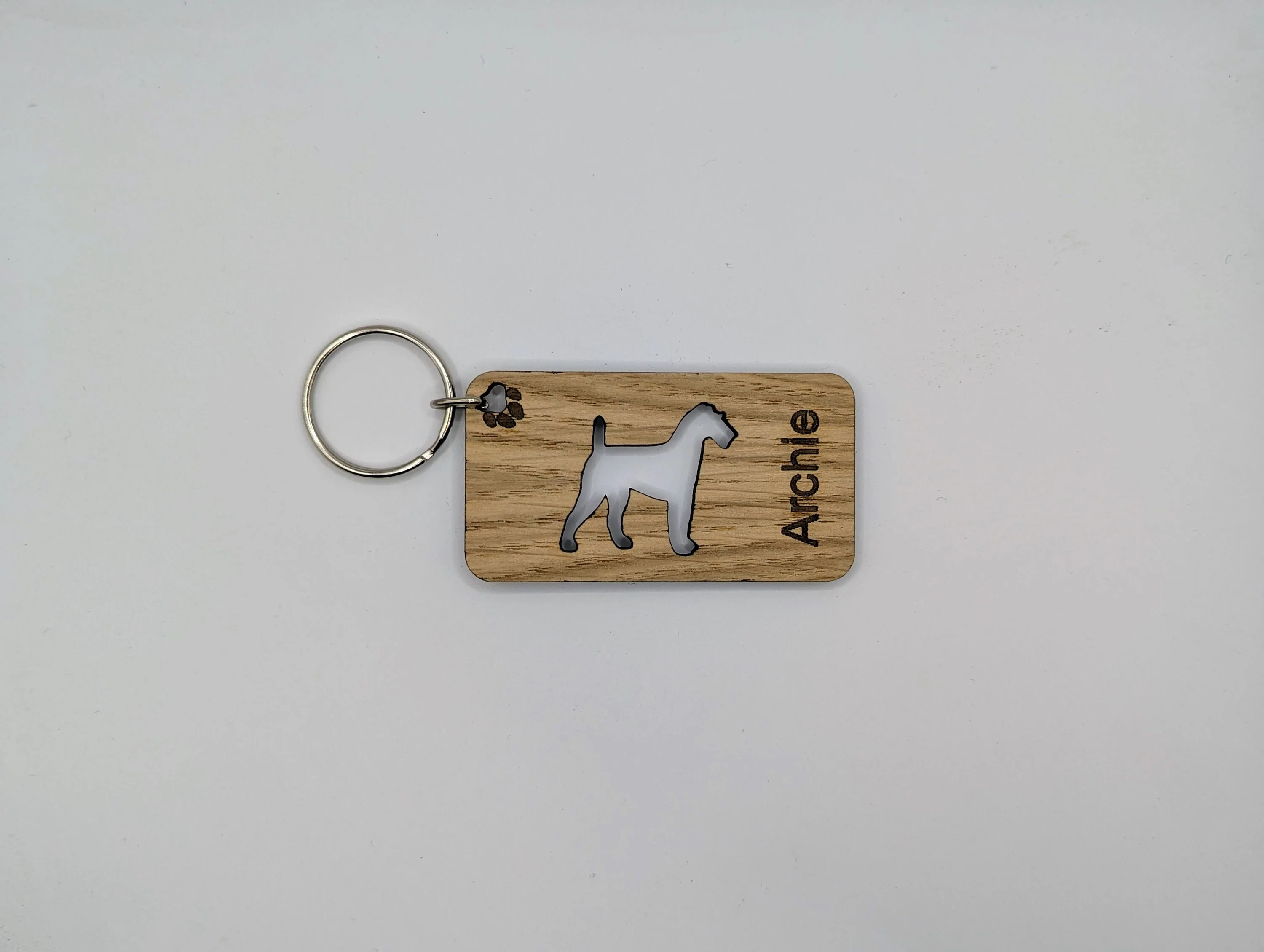 Personalised Irish Terrier Wooden Keyring | Oak Dog Keychain | Gift For Irish Terrier Parent | Doggy Key Tag Gift - Image 3