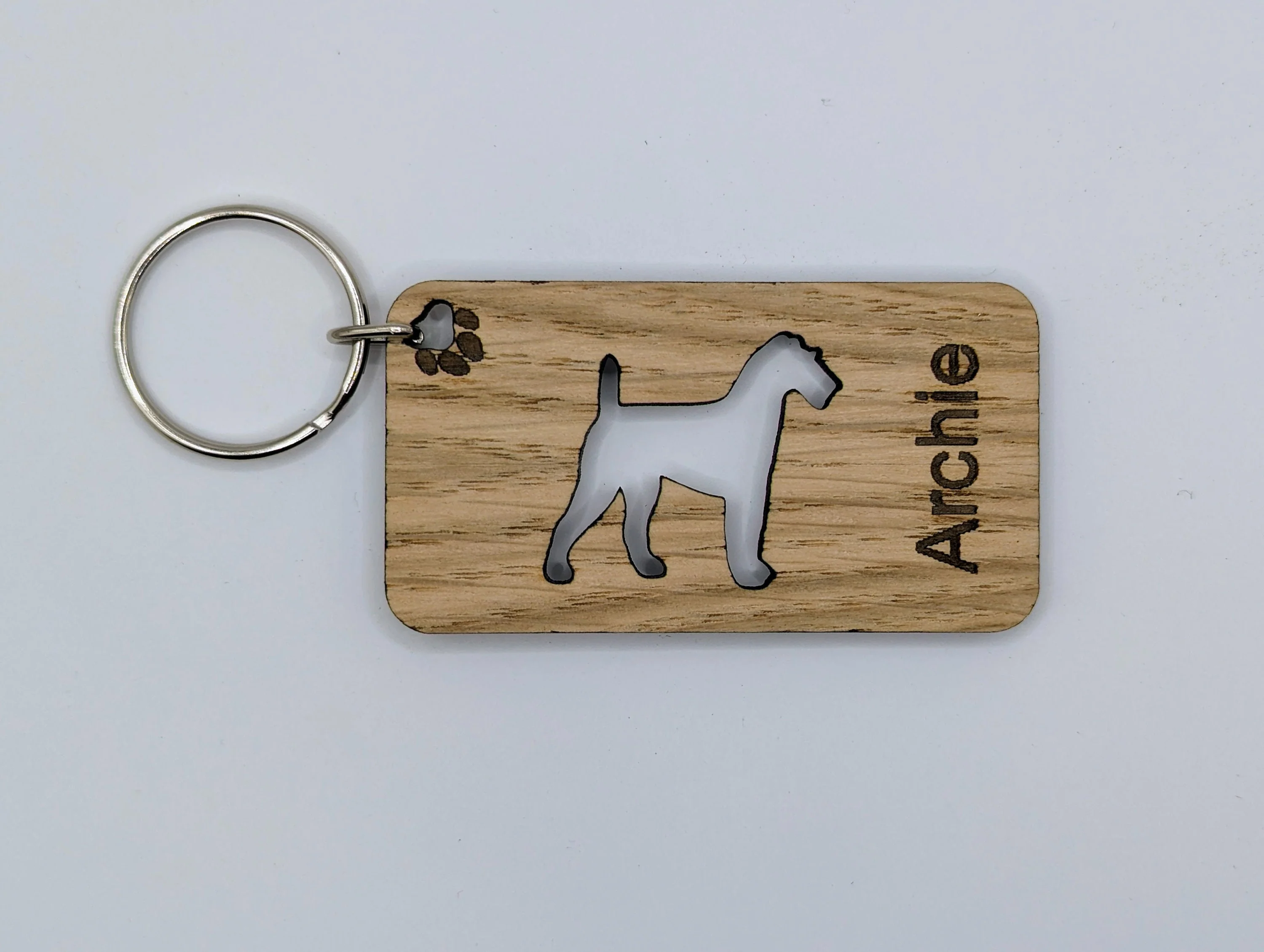 Personalised Irish Terrier Wooden Keyring | Oak Dog Keychain | Gift For Irish Terrier Parent | Doggy Key Tag Gift - Image 5