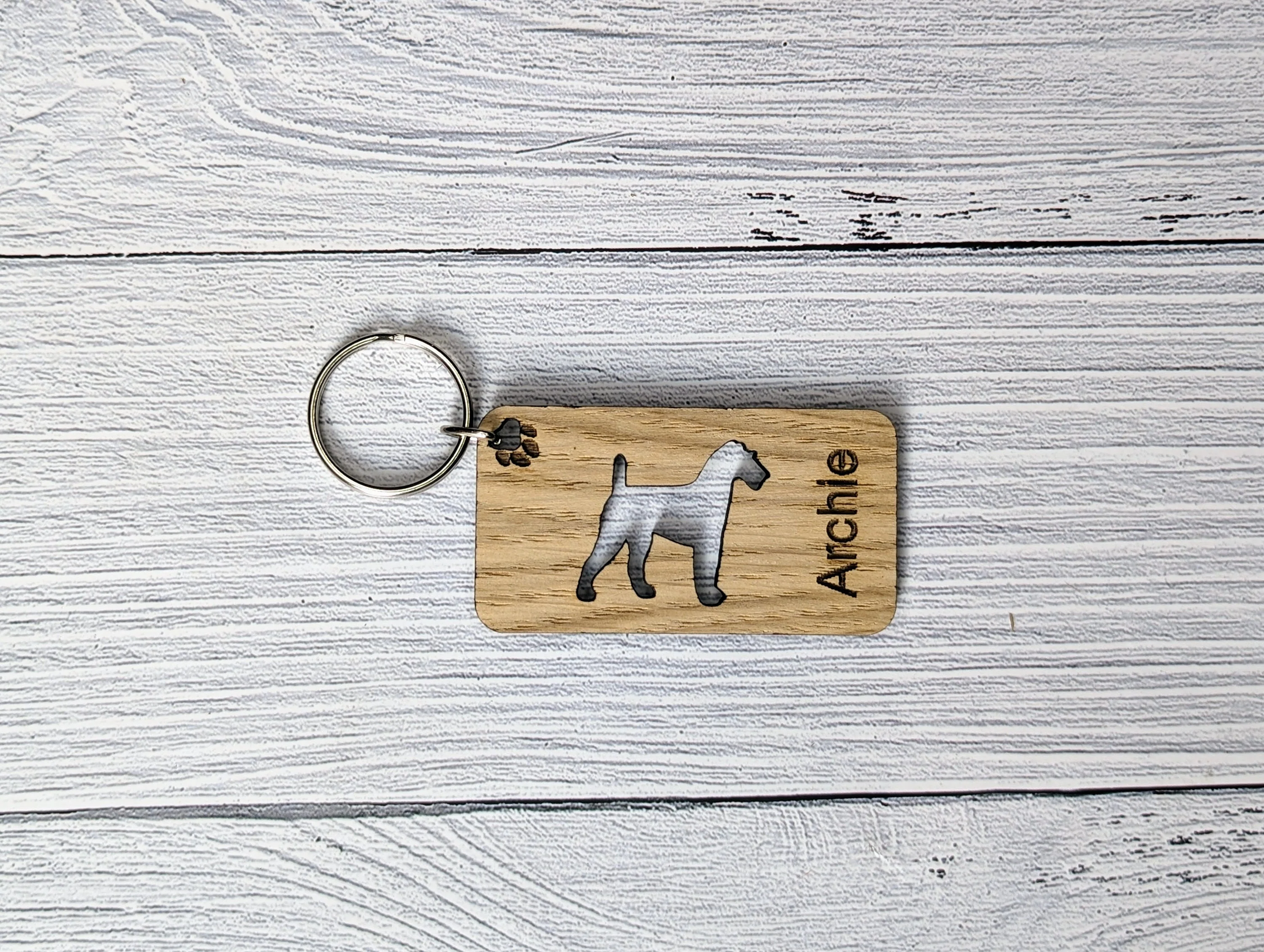 Personalised Irish Terrier Wooden Keyring | Oak Dog Keychain | Gift For Irish Terrier Parent | Doggy Key Tag Gift - Image 7
