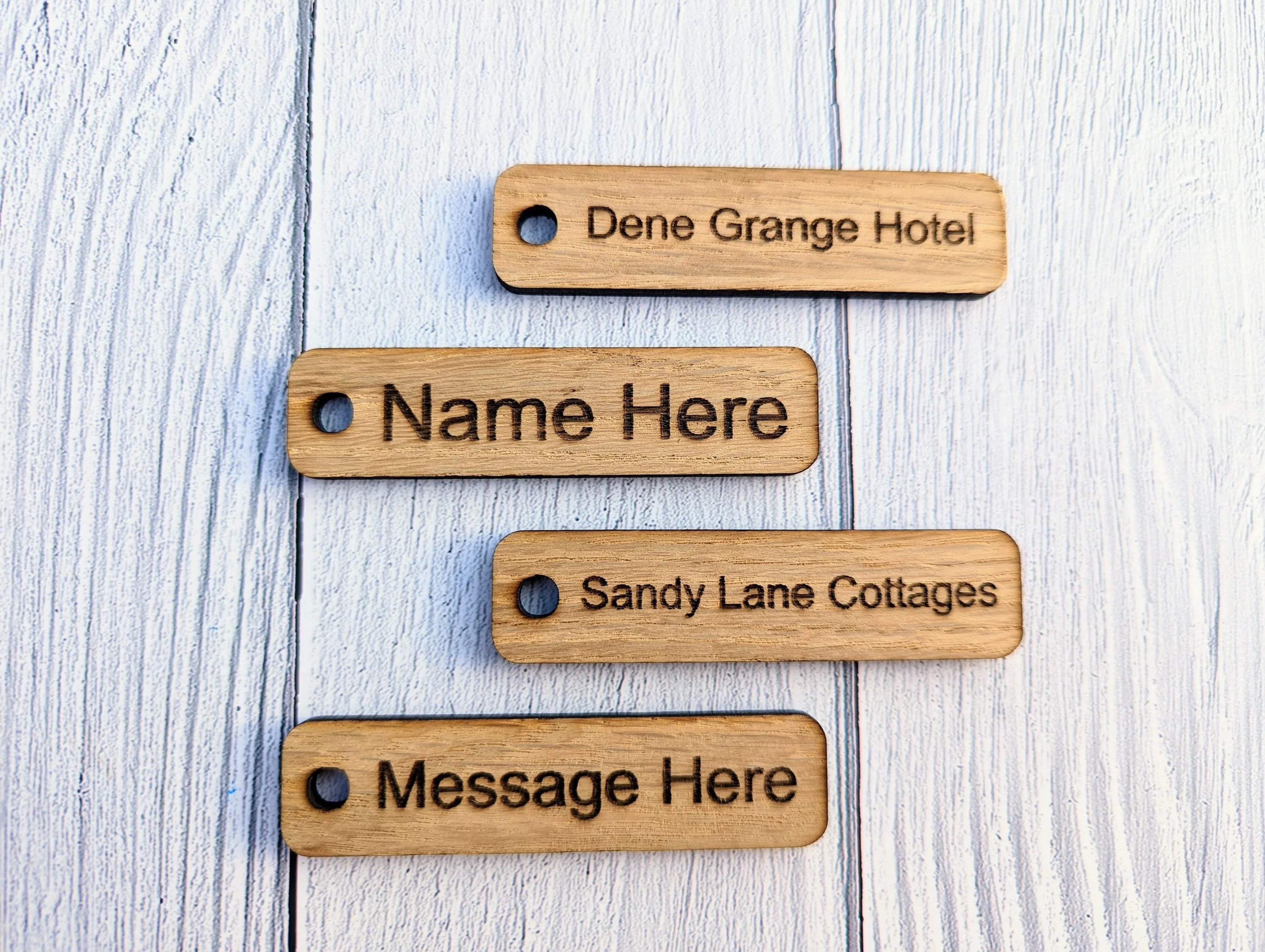 Personalised Keyrings | Custom Keyfobs | Wooden Keyring | Oak Wood | Hotel Keyring - Image 4