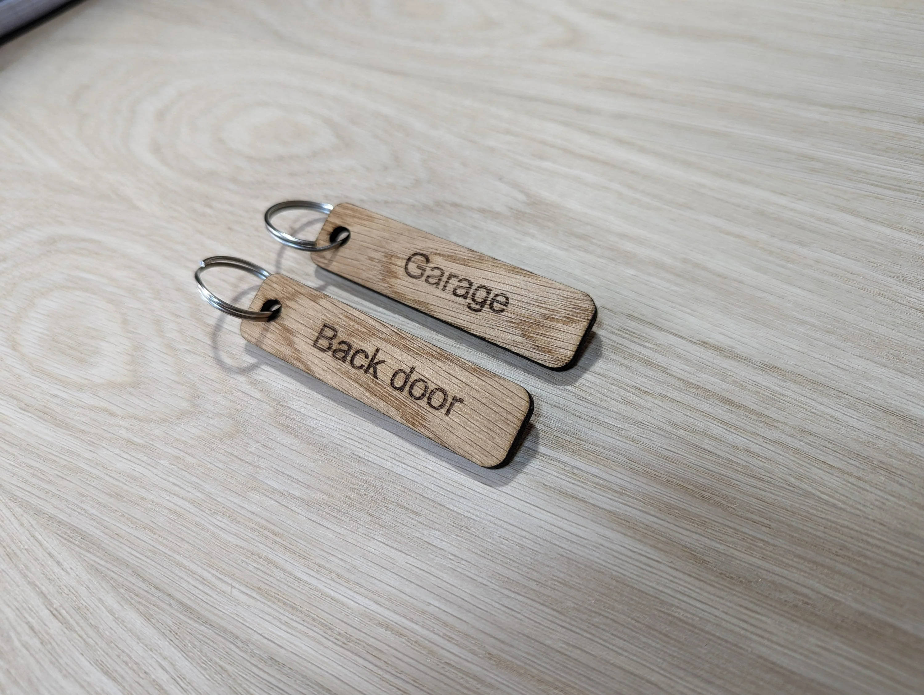 Personalised Keyrings | Custom Keyfobs | Wooden Keyring | Oak Wood | Hotel Keyring - Image 7