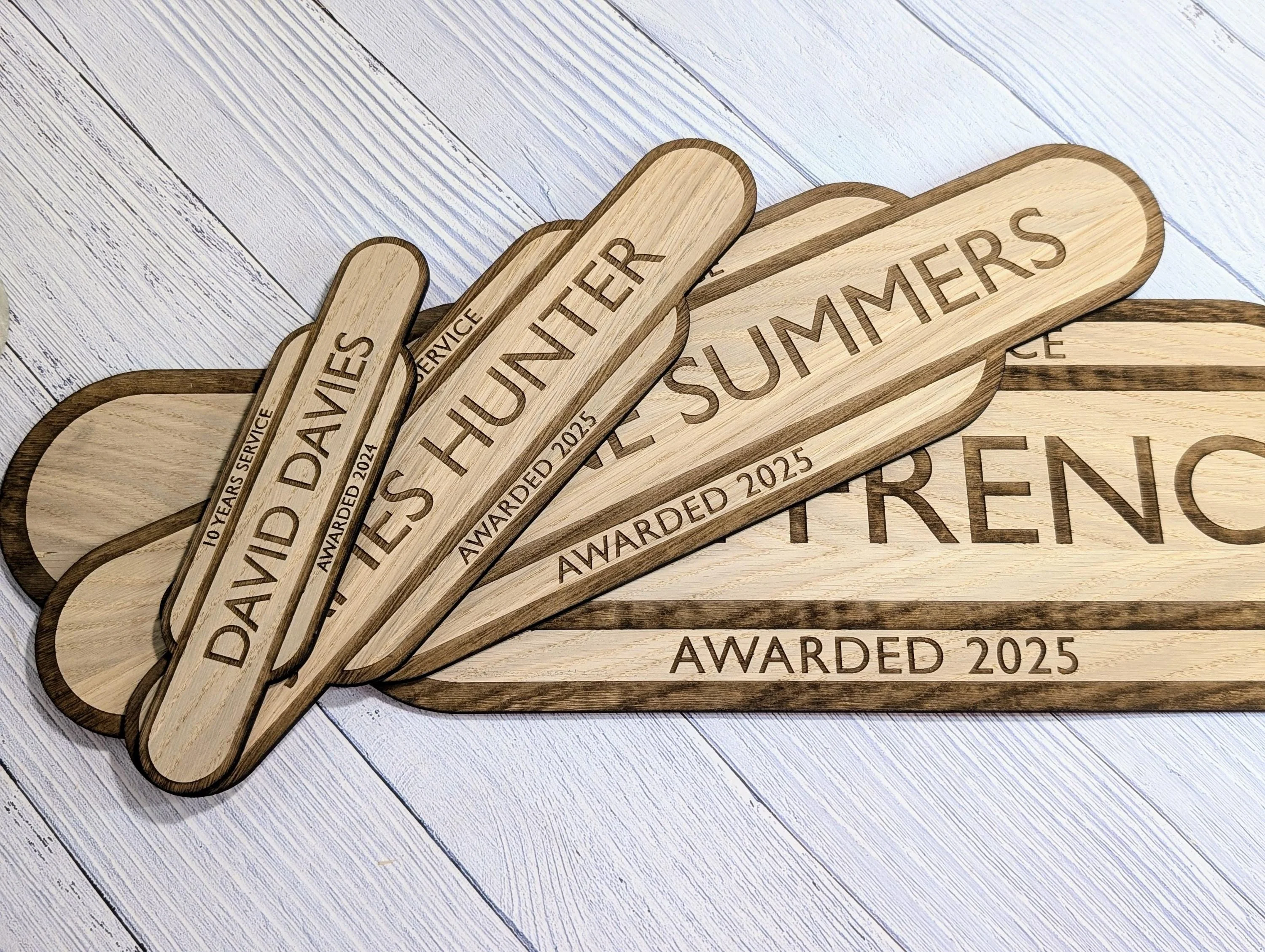 Personalised Long Service Award - Railway Station Themed Sign - British Rail - Oak MDF - Custom Text, 4 Sizes - Eco-Friendly, Train Style - Image 6