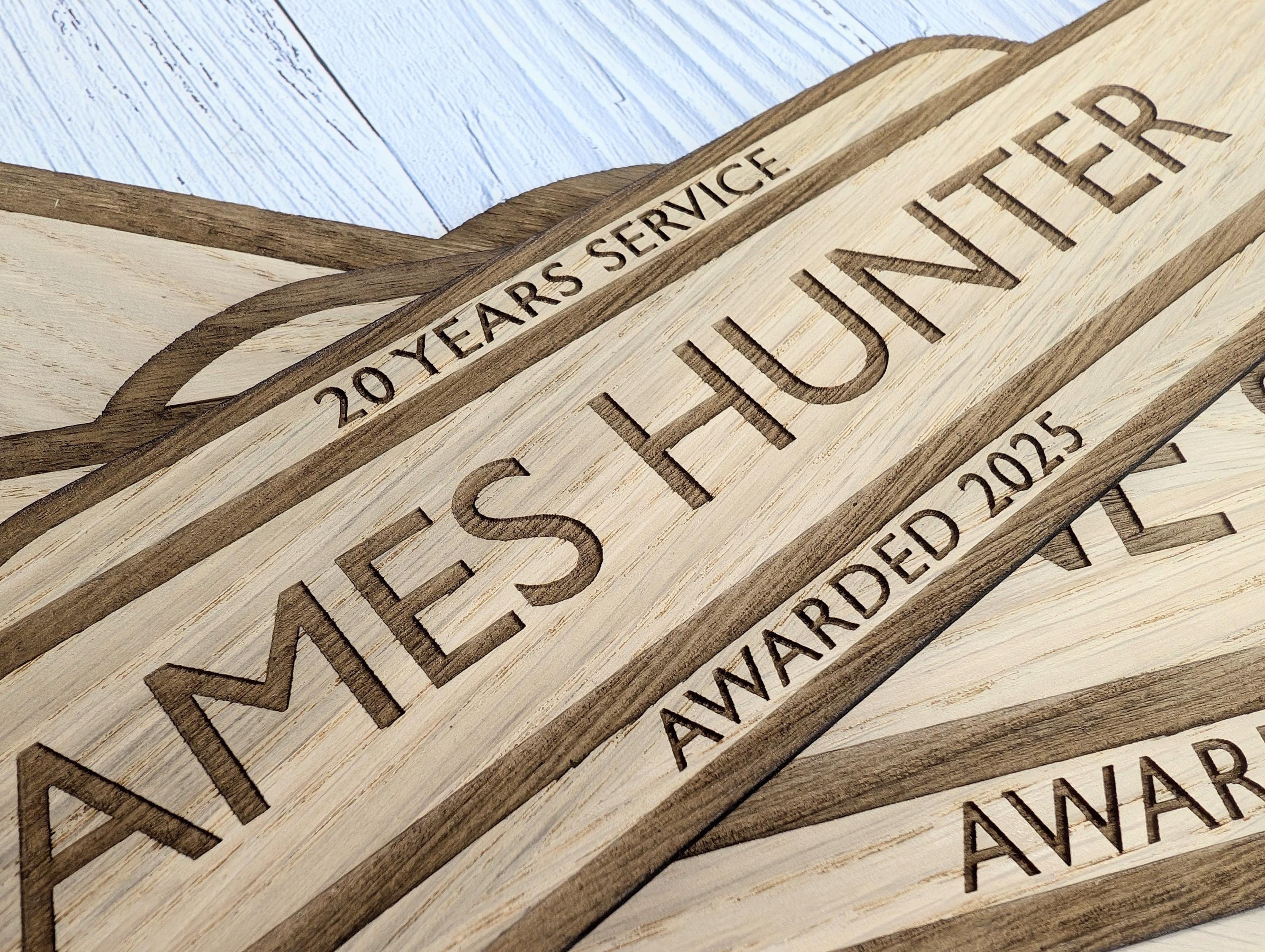 Personalised Long Service Award - Railway Station Themed Sign - British Rail - Oak MDF - Custom Text, 4 Sizes - Eco-Friendly, Train Style - Image 9