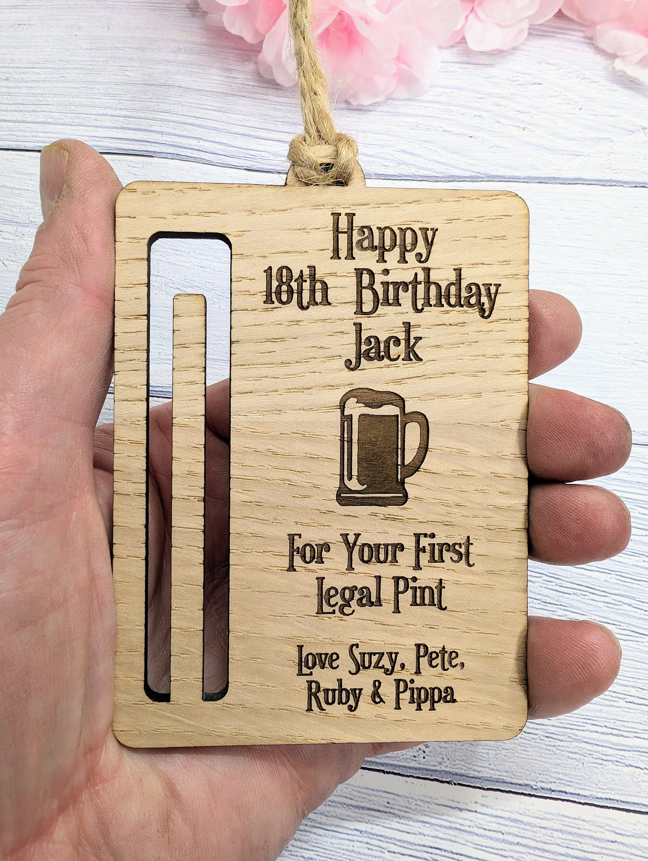 Personalised Money Holder Keepsake | Engraved Wooden Token for Special Occasions | Oak Veneer | Unique 18th Birthday Gift, 21st Birthday - Image 3