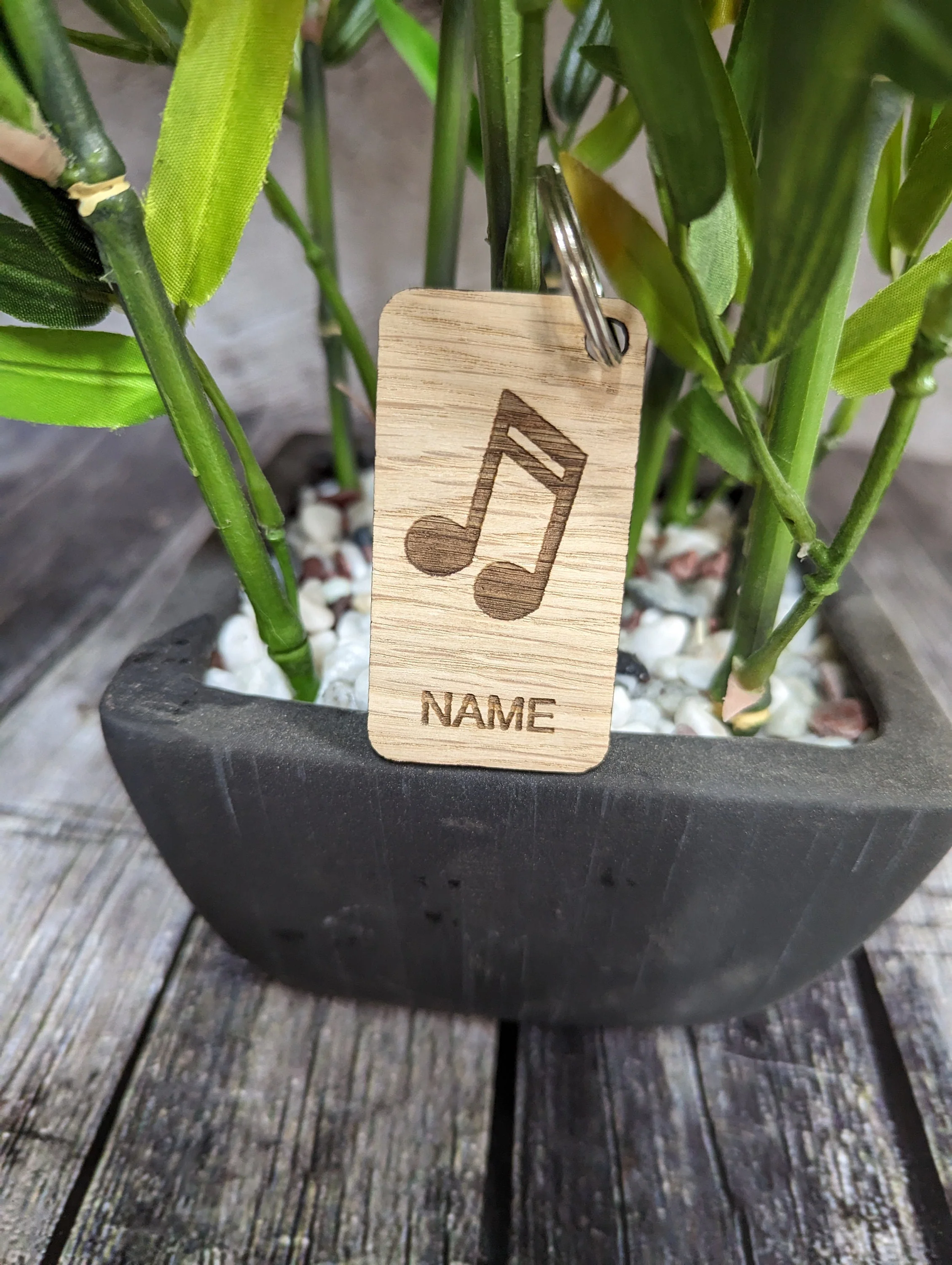 Personalised Musician Keyrings, Engraved Wooden Musician Keyring, Musician Gift, Guitar Piano Violin Drums Saxophone - Image 2