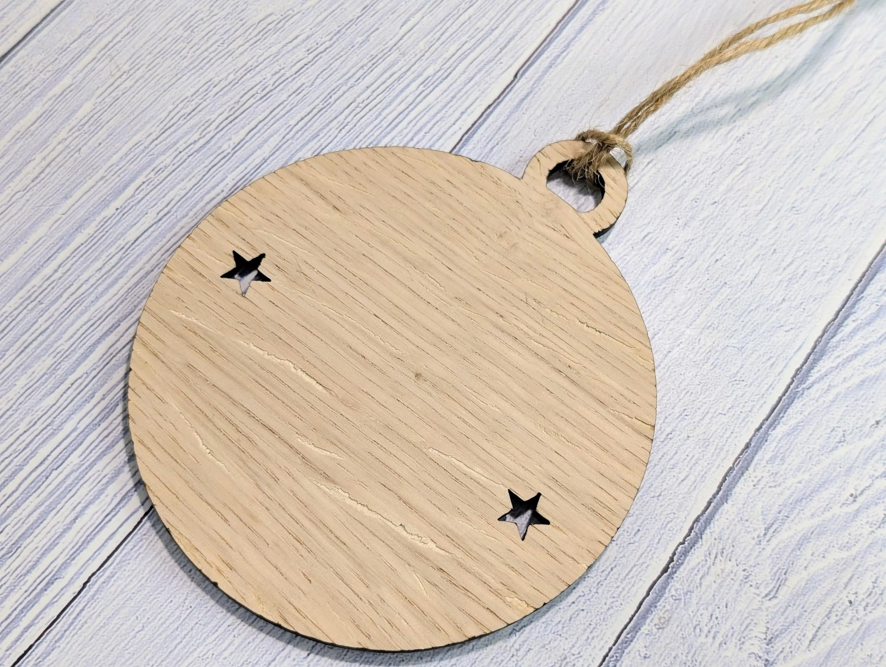 Personalised Oak Baby Handprint Bauble - Baby’s First Christmas Ornament - Custom Baby Keepsake New Parents - Oak Wood Christmas Decoration - Image 3