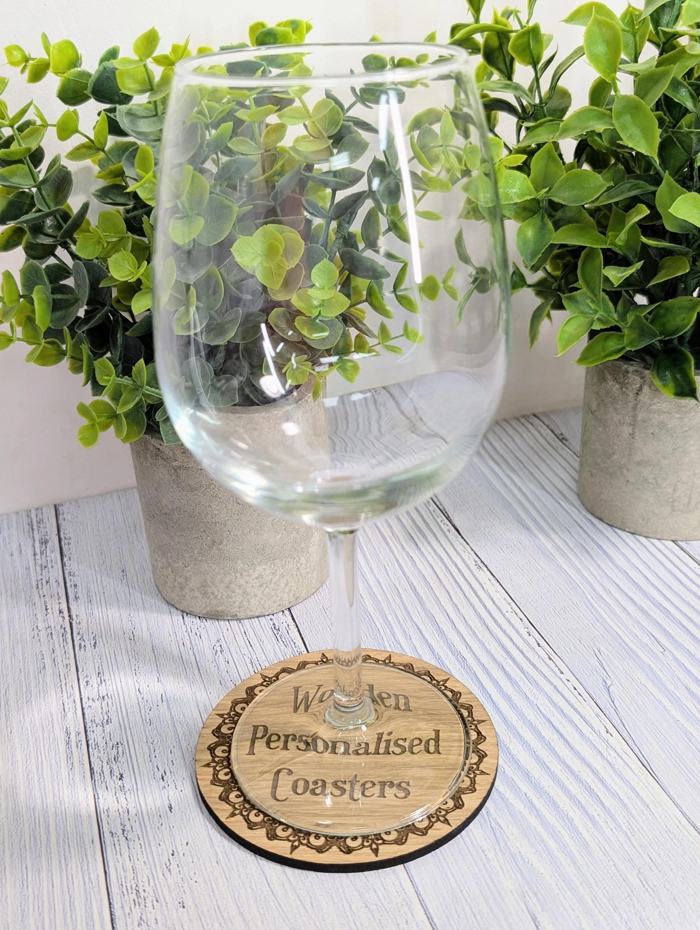 Personalised Oak Coasters – Eco-Friendly Gift, Custom Text, Engraved Border – Bespoke Sustainable Craft, Round 100mm Diameter - Image 7