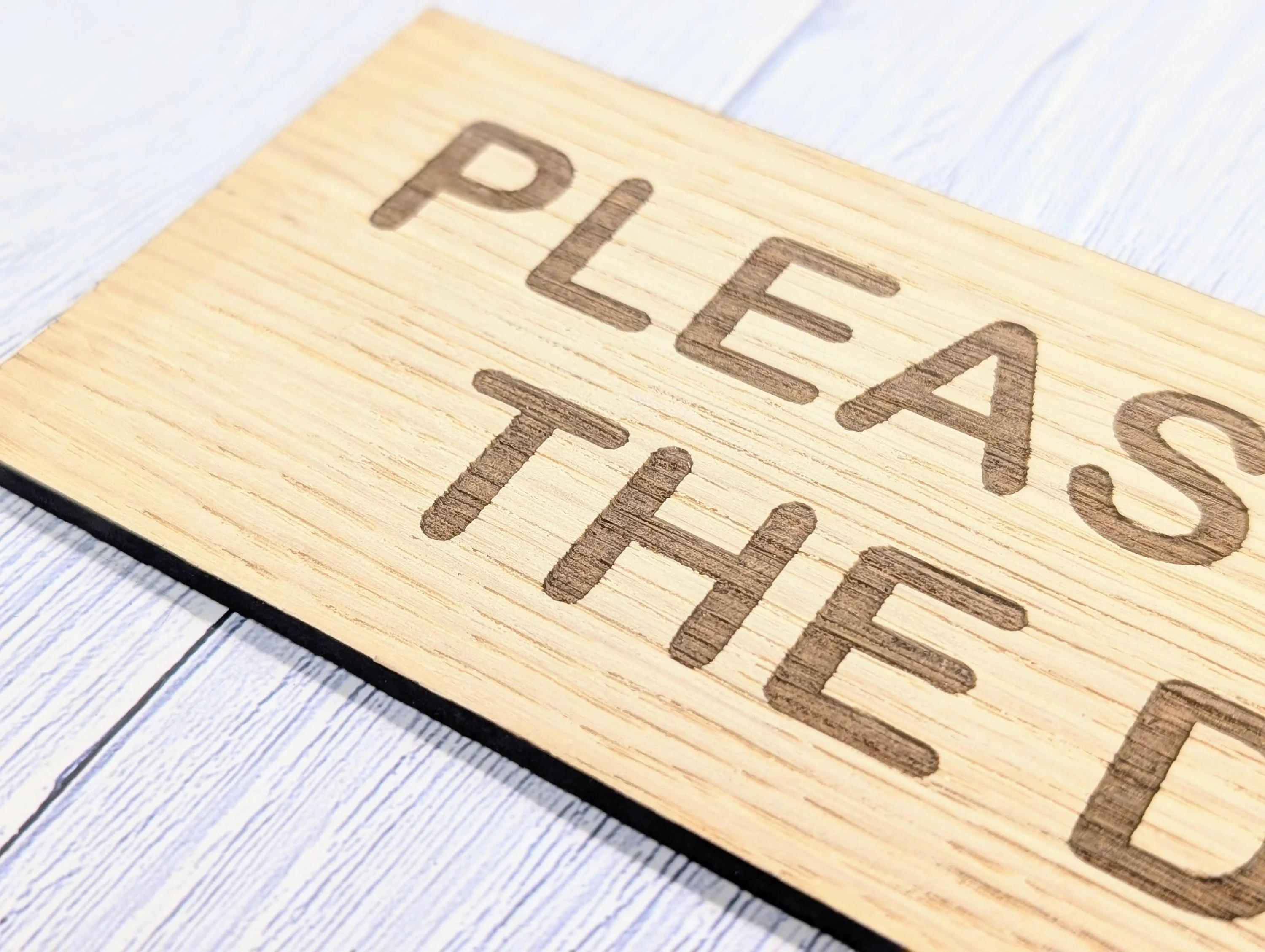 Personalised Oak Door Sign – Please Lock The Door or Custom Text | Wooden Plaque for Bathroom, Office or Shed | 4 Sizes – Eco Gift - Image 9
