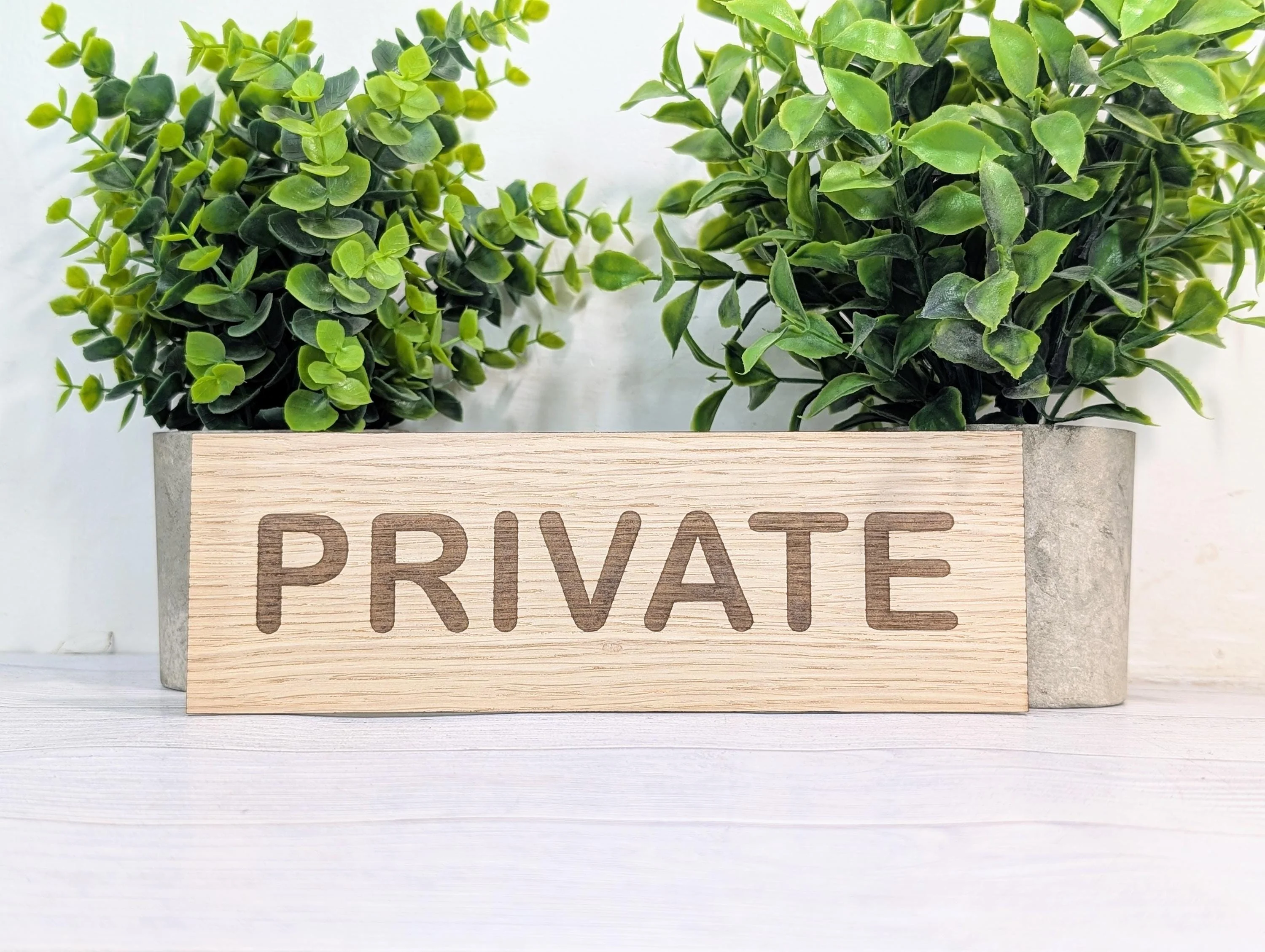 Personalised Oak Door Sign – Private or Custom Text | Wooden Wall Plaque for Home, Office or Studio | 4 Sizes – Eco Friendly - Image 2
