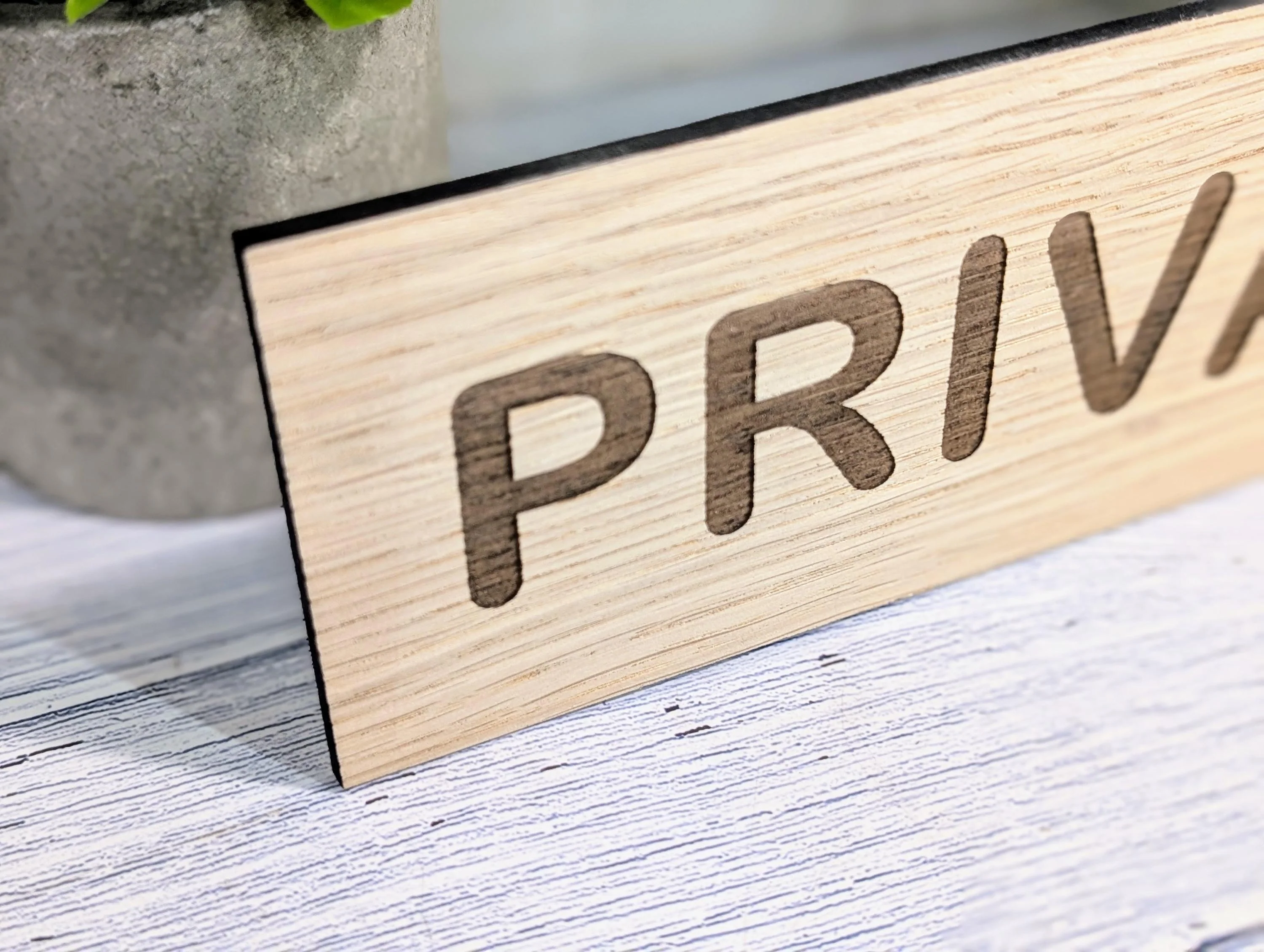 Personalised Oak Door Sign – Private or Custom Text | Wooden Wall Plaque for Home, Office or Studio | 4 Sizes – Eco Friendly - Image 4