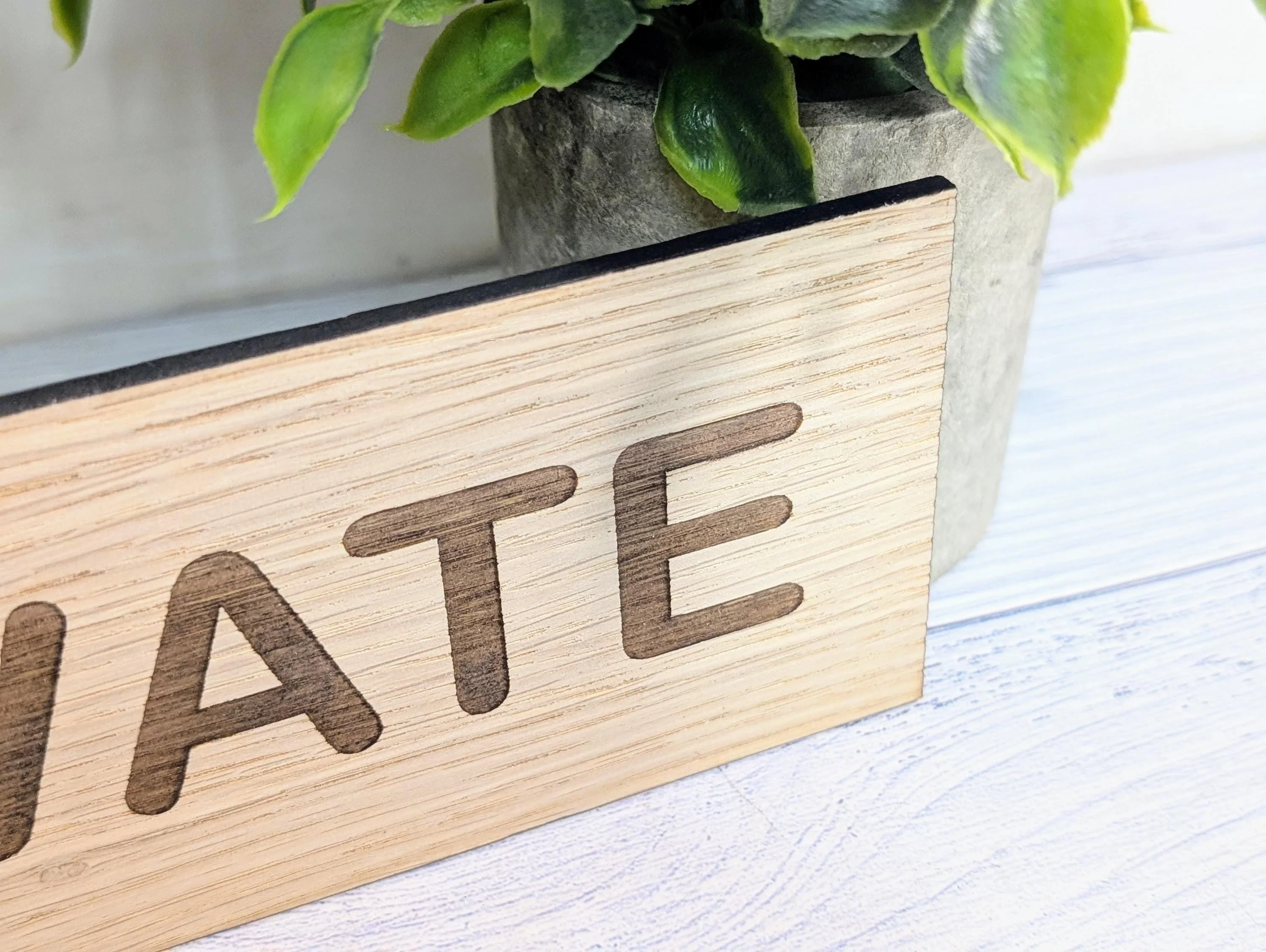Personalised Oak Door Sign – Private or Custom Text | Wooden Wall Plaque for Home, Office or Studio | 4 Sizes – Eco Friendly - Image 5