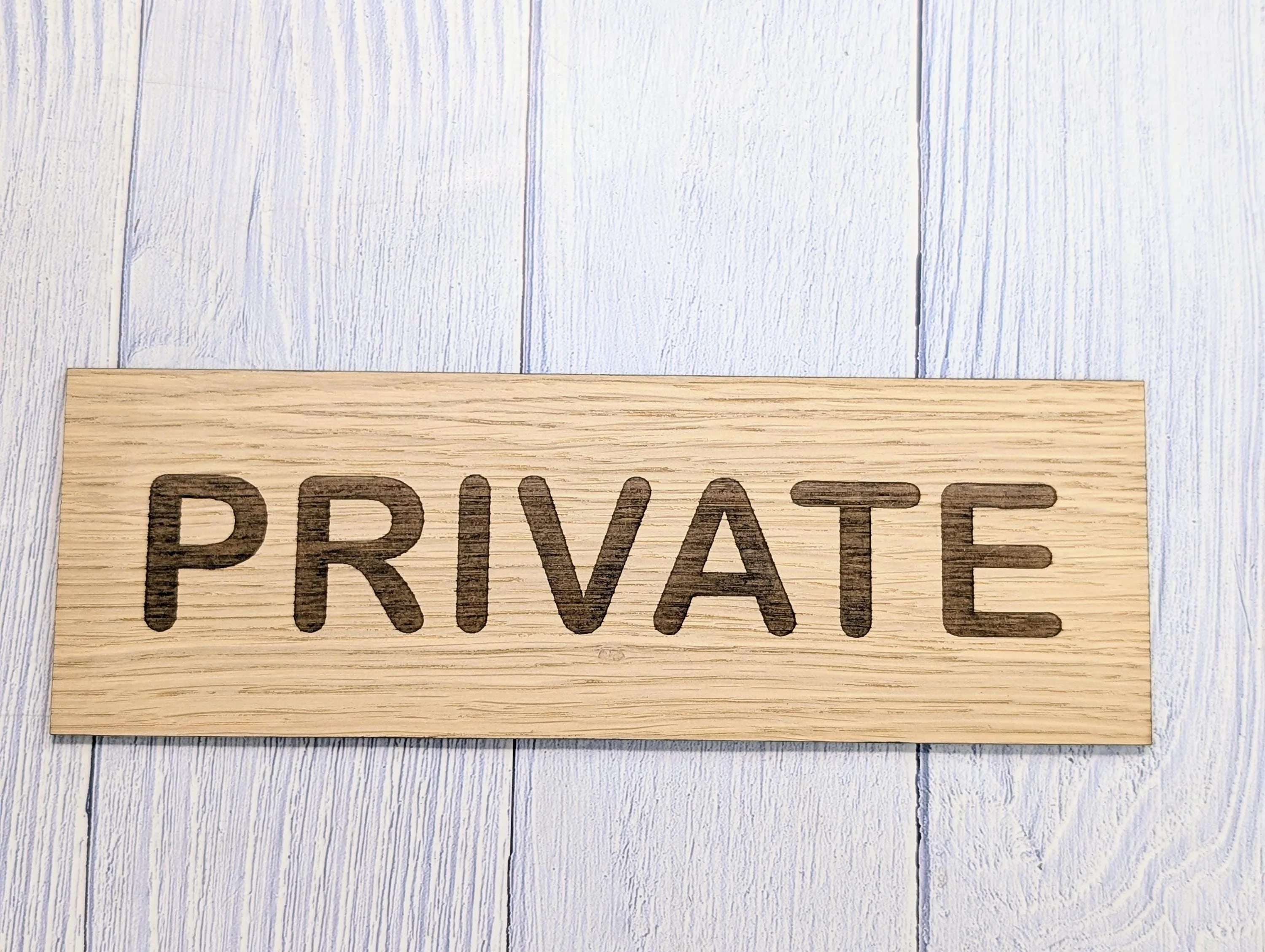 Personalised Oak Door Sign – Private or Custom Text | Wooden Wall Plaque for Home, Office or Studio | 4 Sizes – Eco Friendly - Image 6