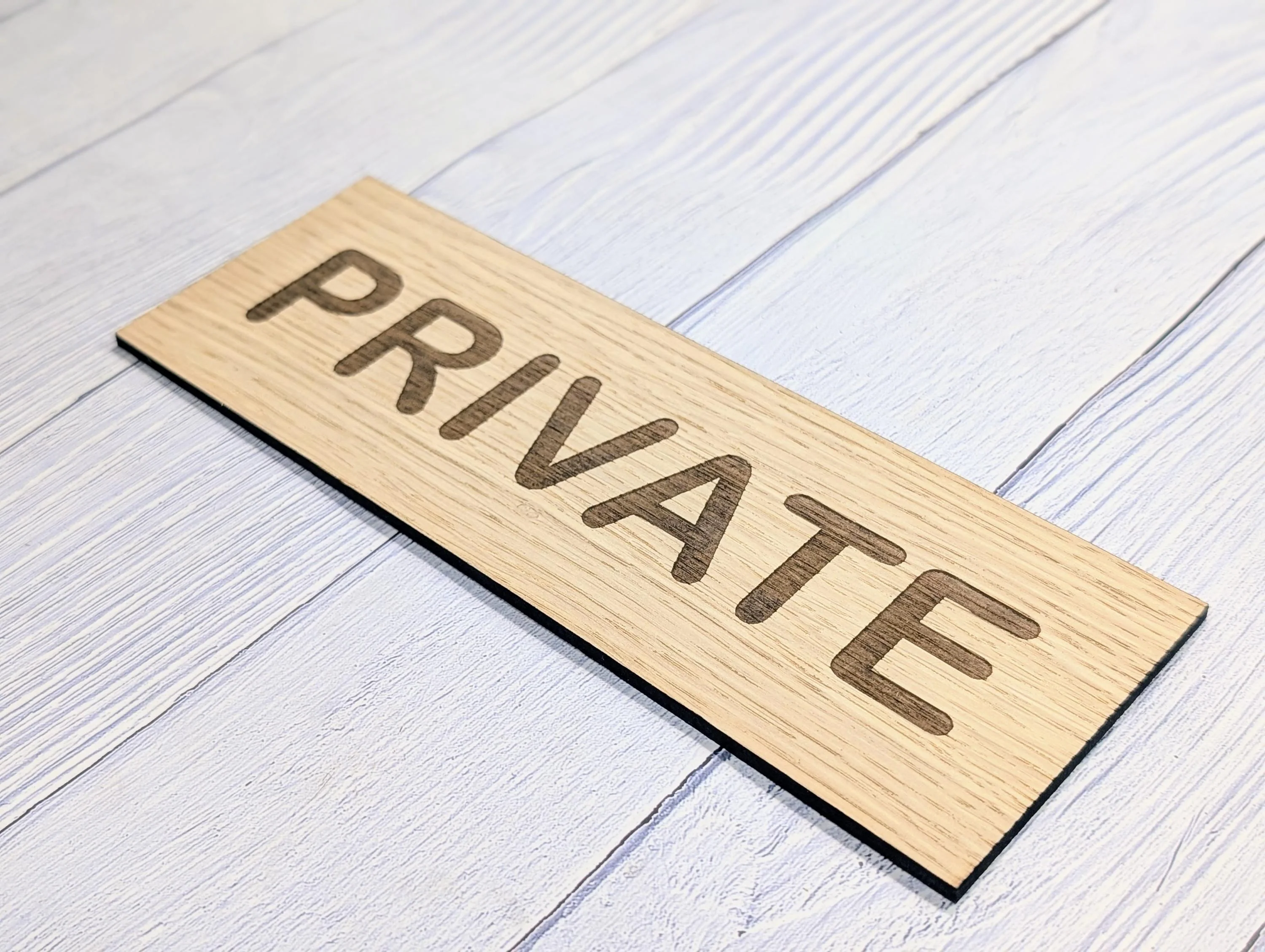 Personalised Oak Door Sign – Private or Custom Text | Wooden Wall Plaque for Home, Office or Studio | 4 Sizes – Eco Friendly - Image 7